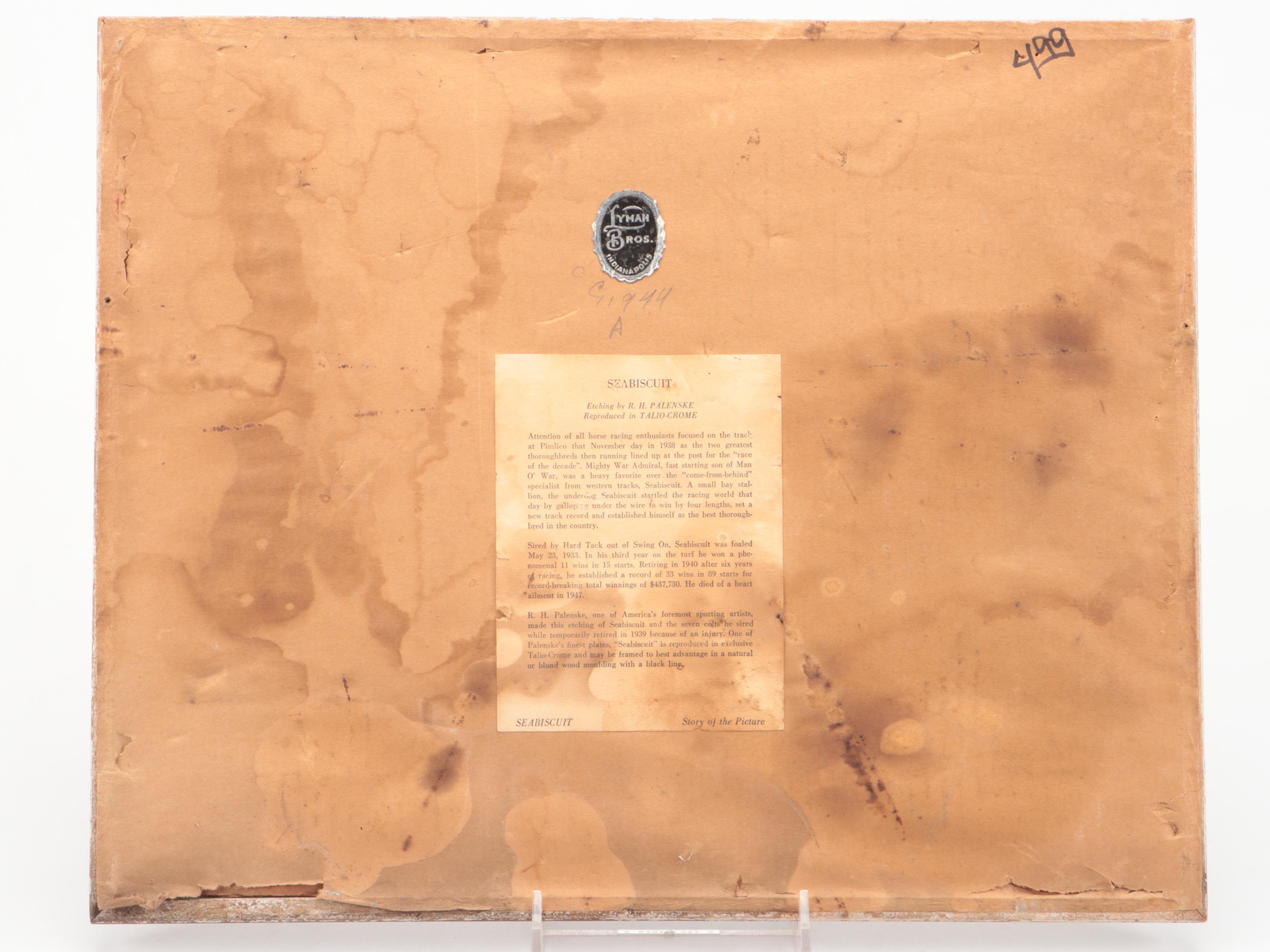 Repro Print "Seabiscut and Some of His Colts" with Other Equestrian Décor