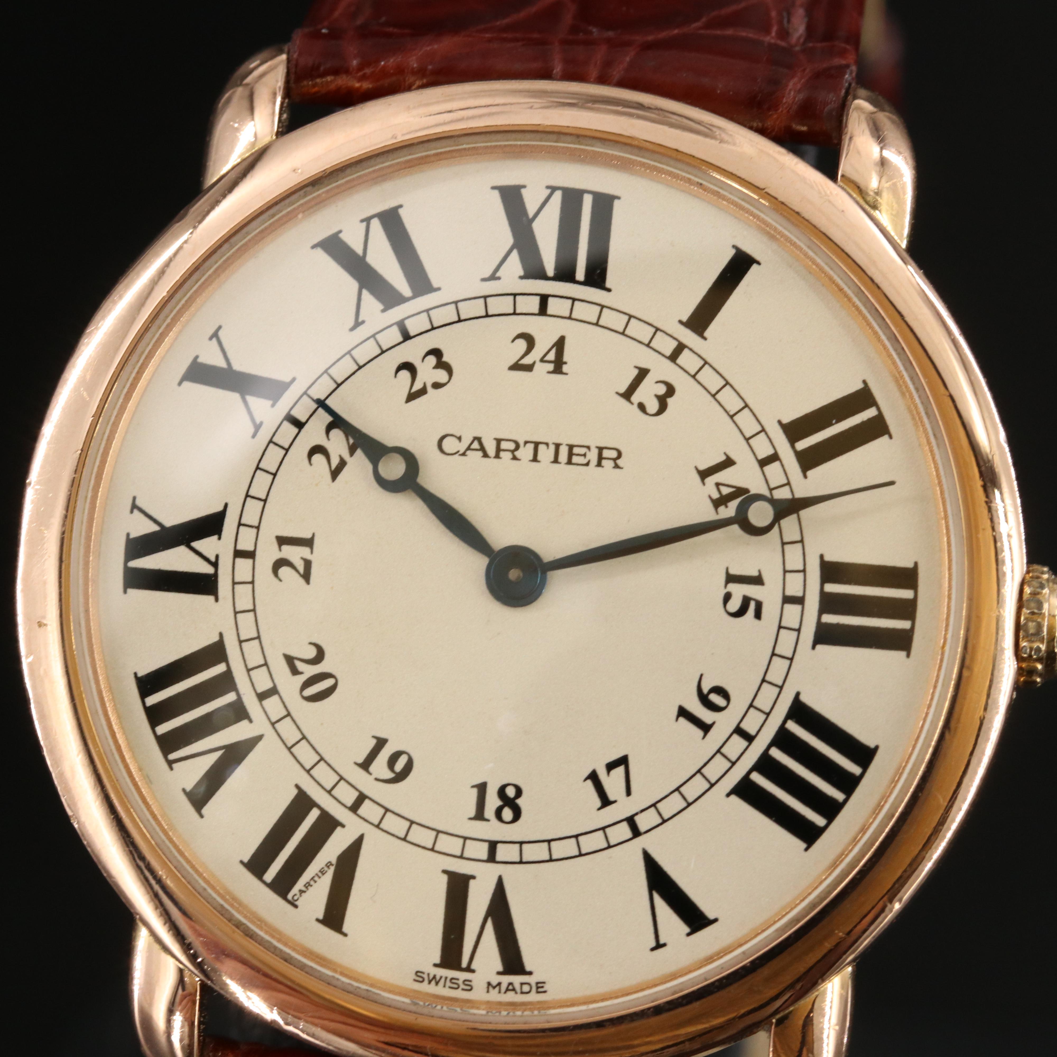 Cartier Ronde Louis 18K Rose Gold 36mm Maunal-Wind Watch