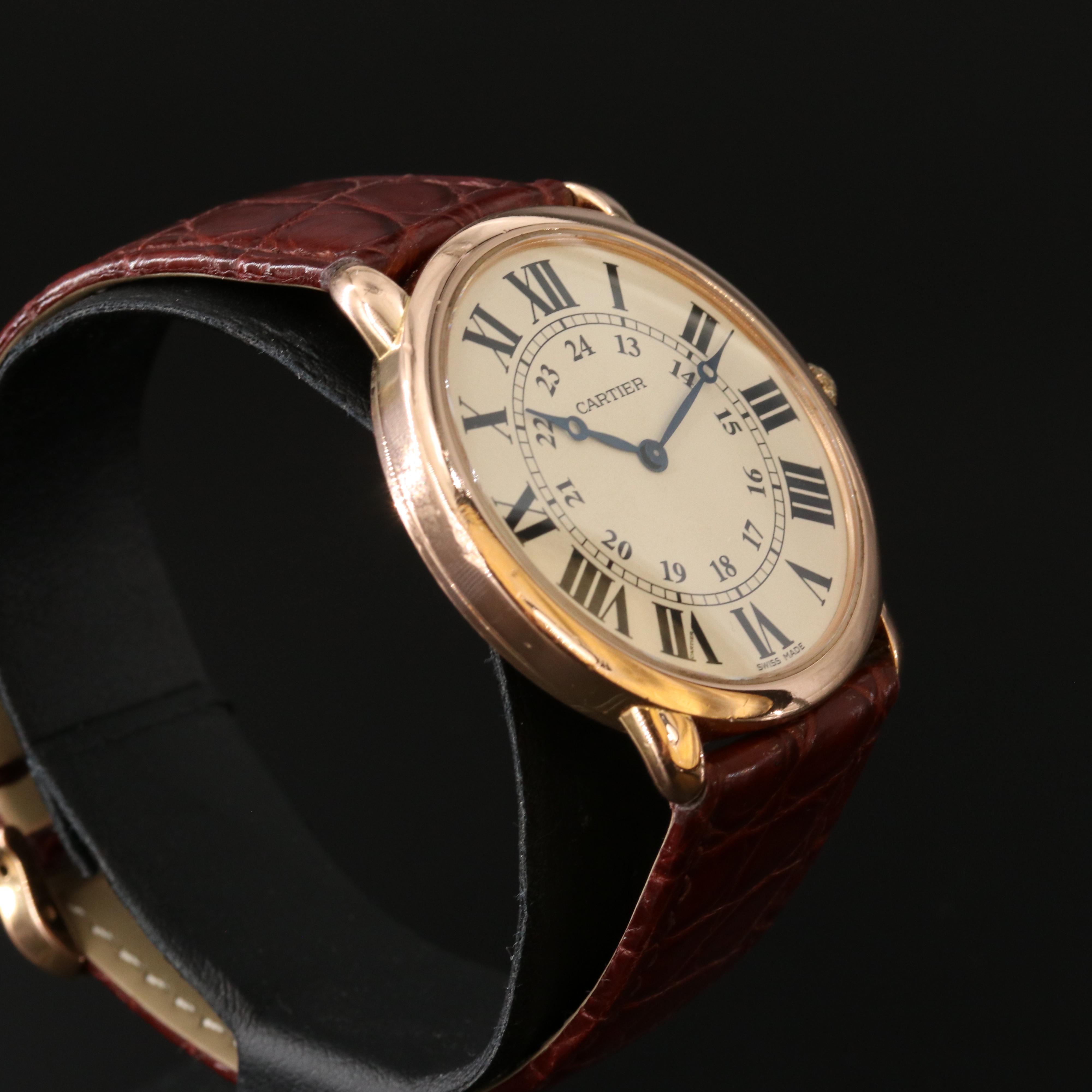 Cartier Ronde Louis 18K Rose Gold 36mm Maunal-Wind Watch
