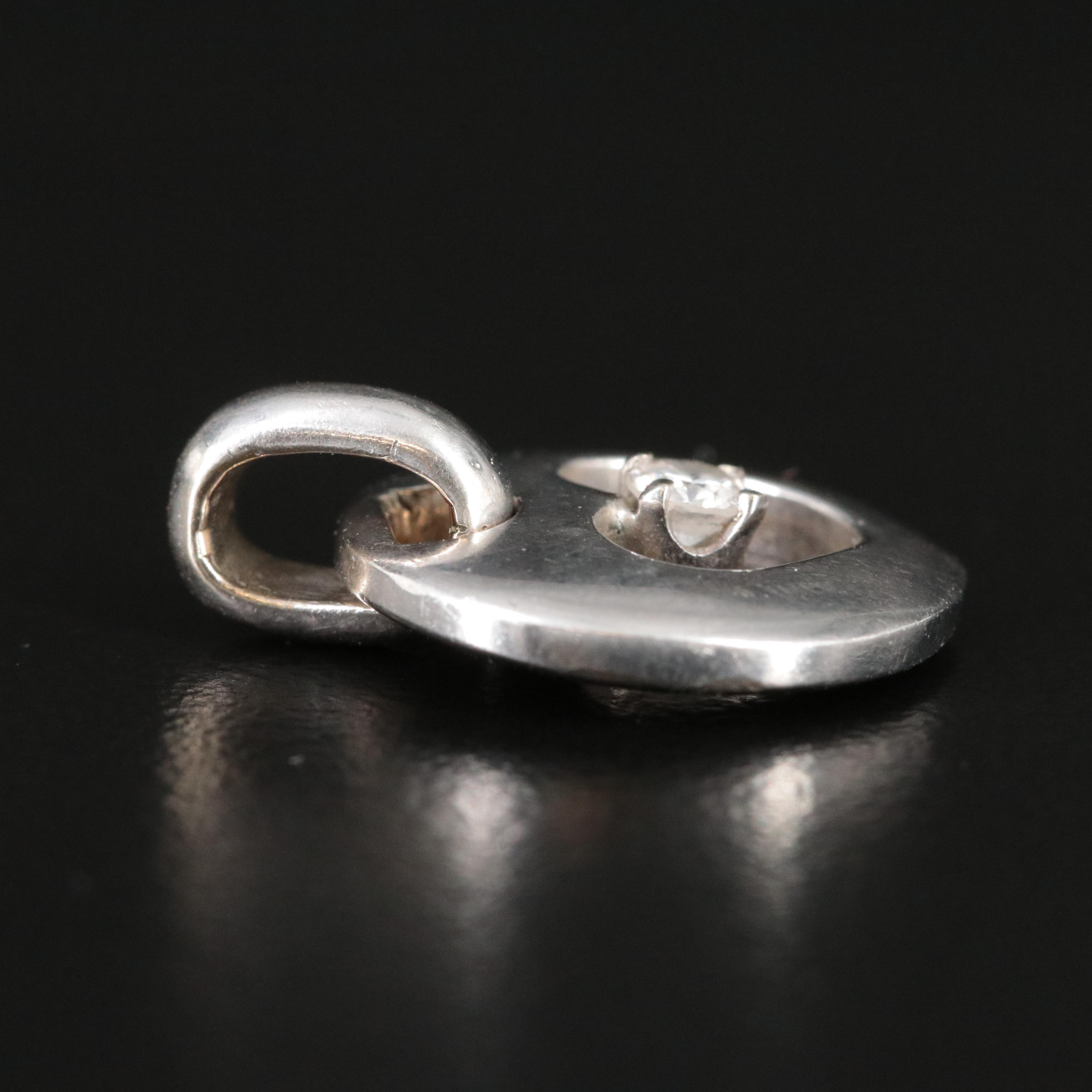 14K 0.08 CT Diamond Heart Pendant