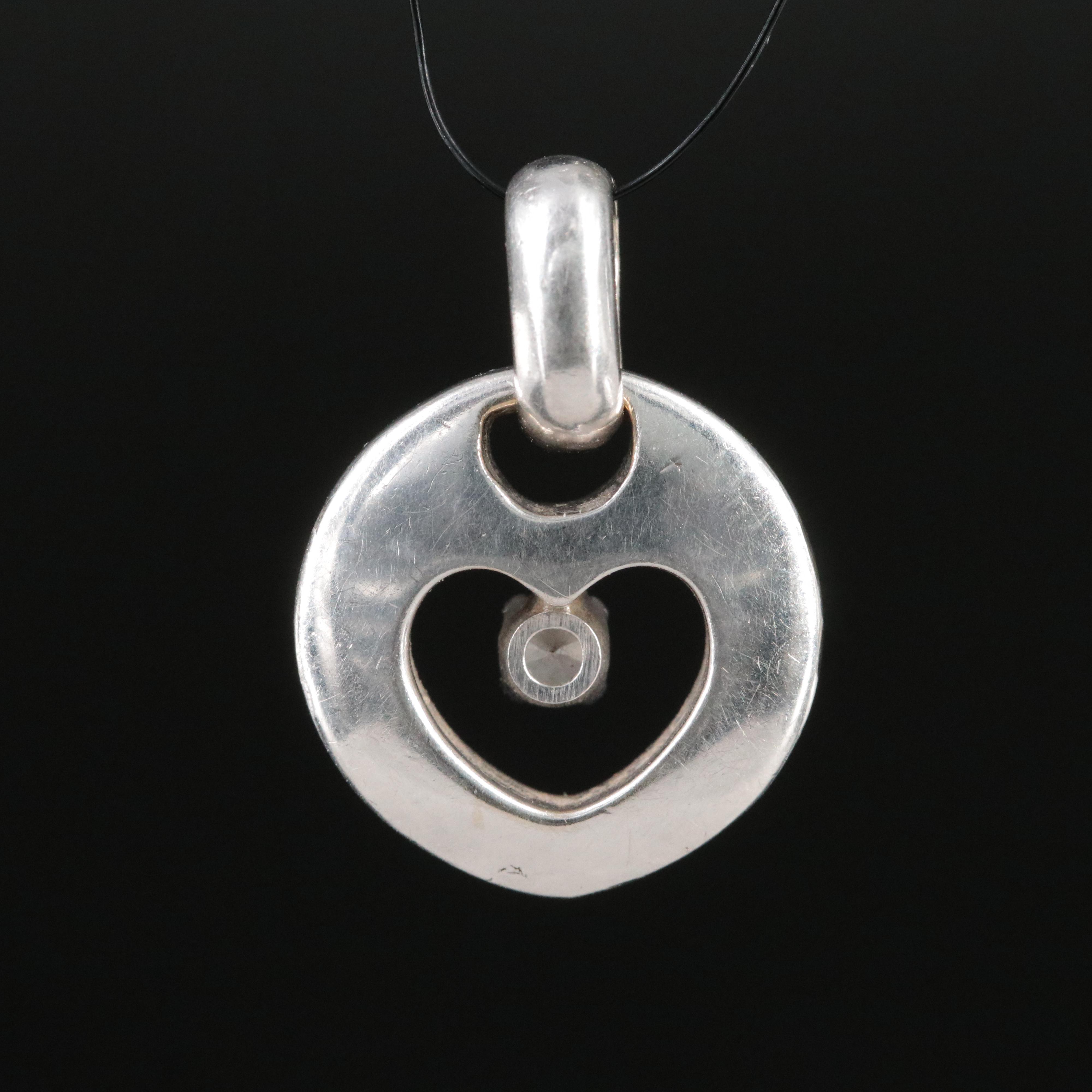 14K 0.08 CT Diamond Heart Pendant