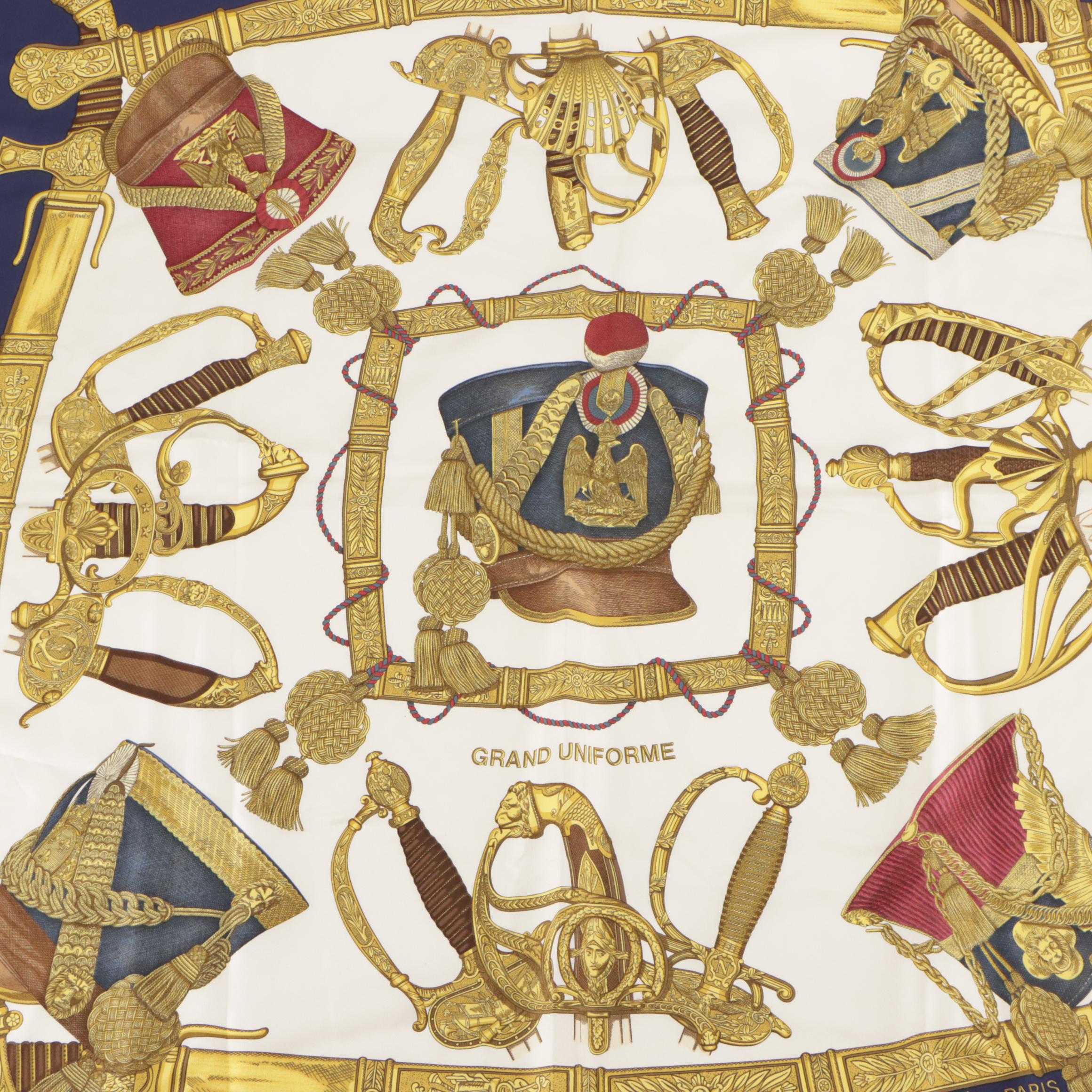 Hermès "Grande Uniforme" Silk Twill Scarf 90