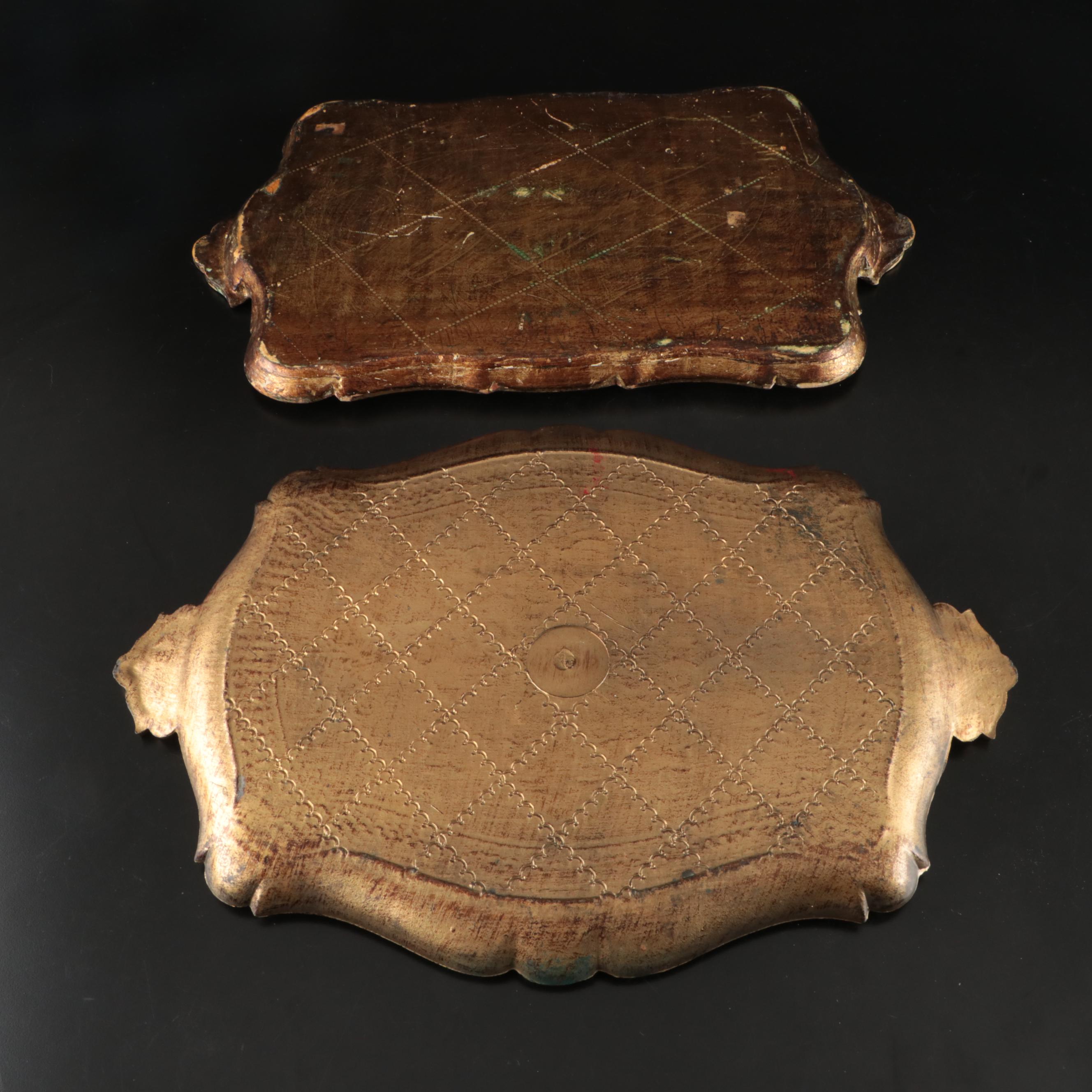 Novelty Parisian Cocktail Shaker with Banded Decanter and Florentine Trays