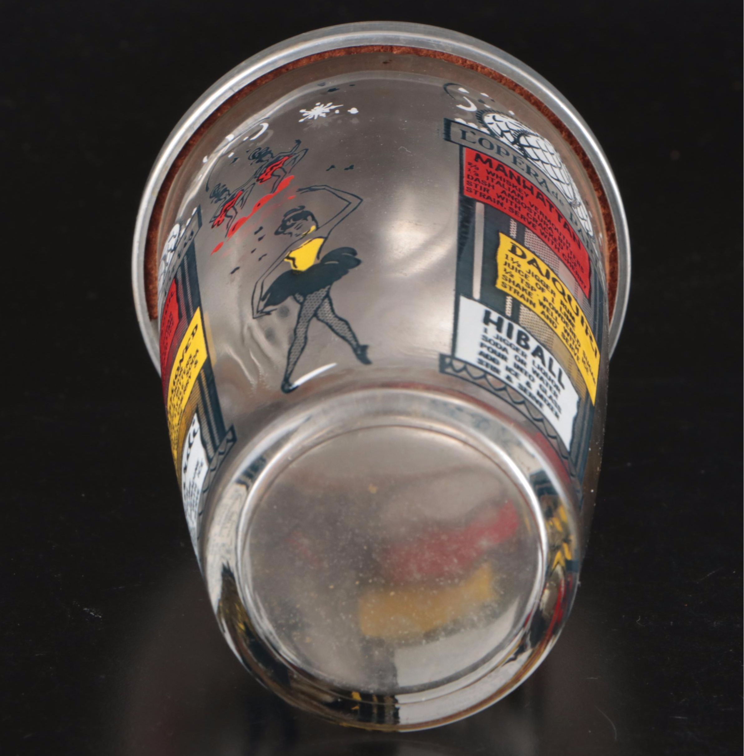 Novelty Parisian Cocktail Shaker with Banded Decanter and Florentine Trays