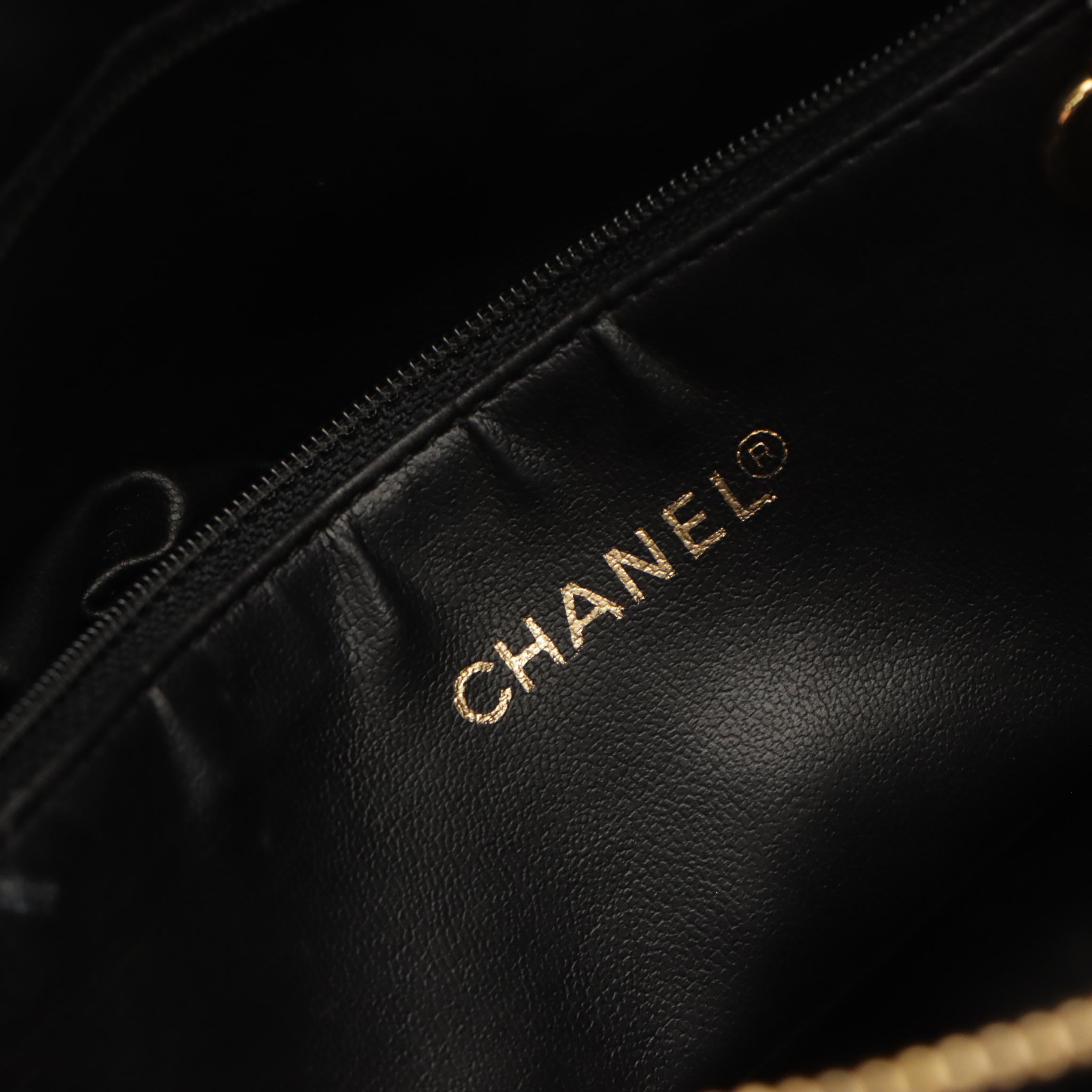 Chanel Front Pocket Shopper Tote in Black Caviar Leather
