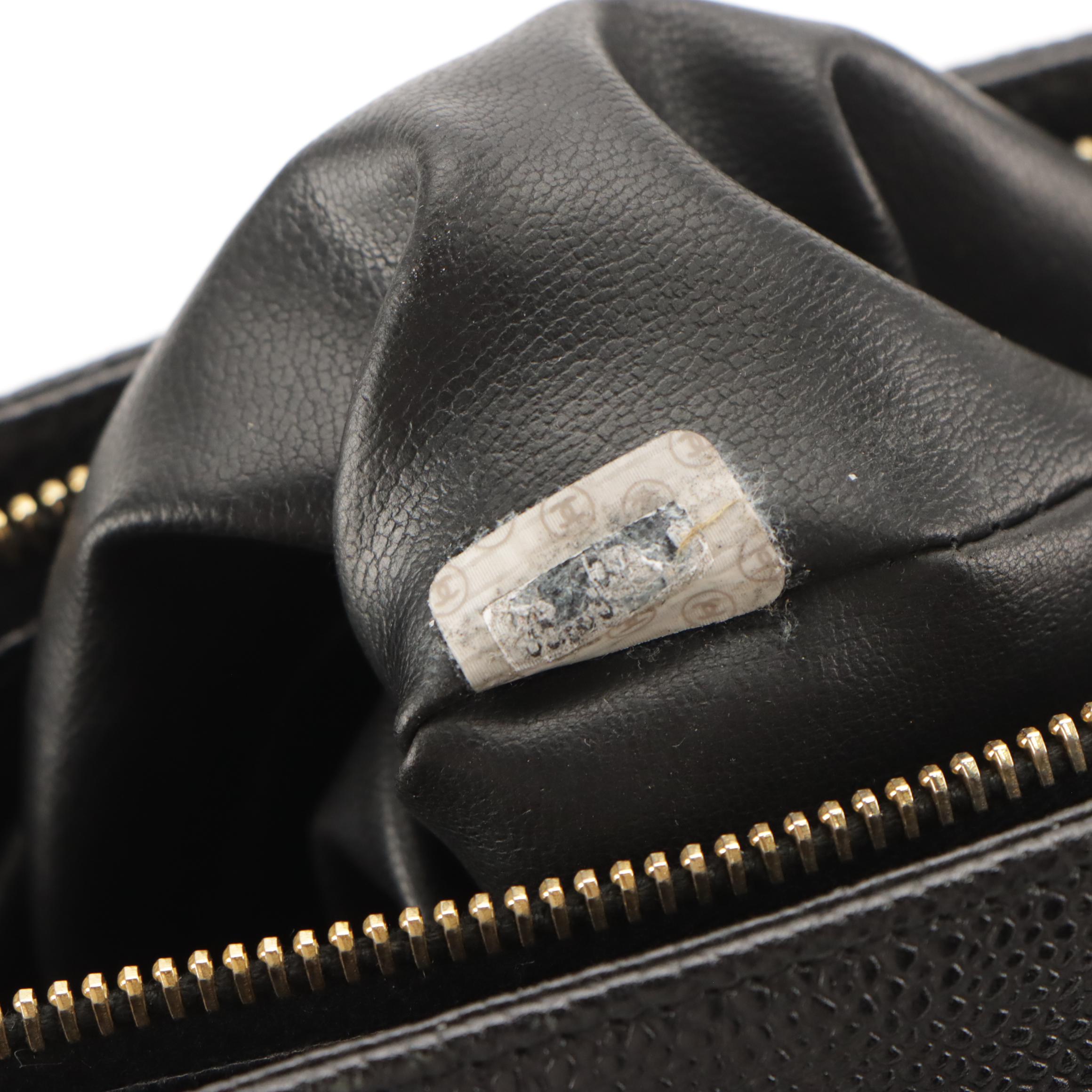 Chanel Front Pocket Shopper Tote in Black Caviar Leather