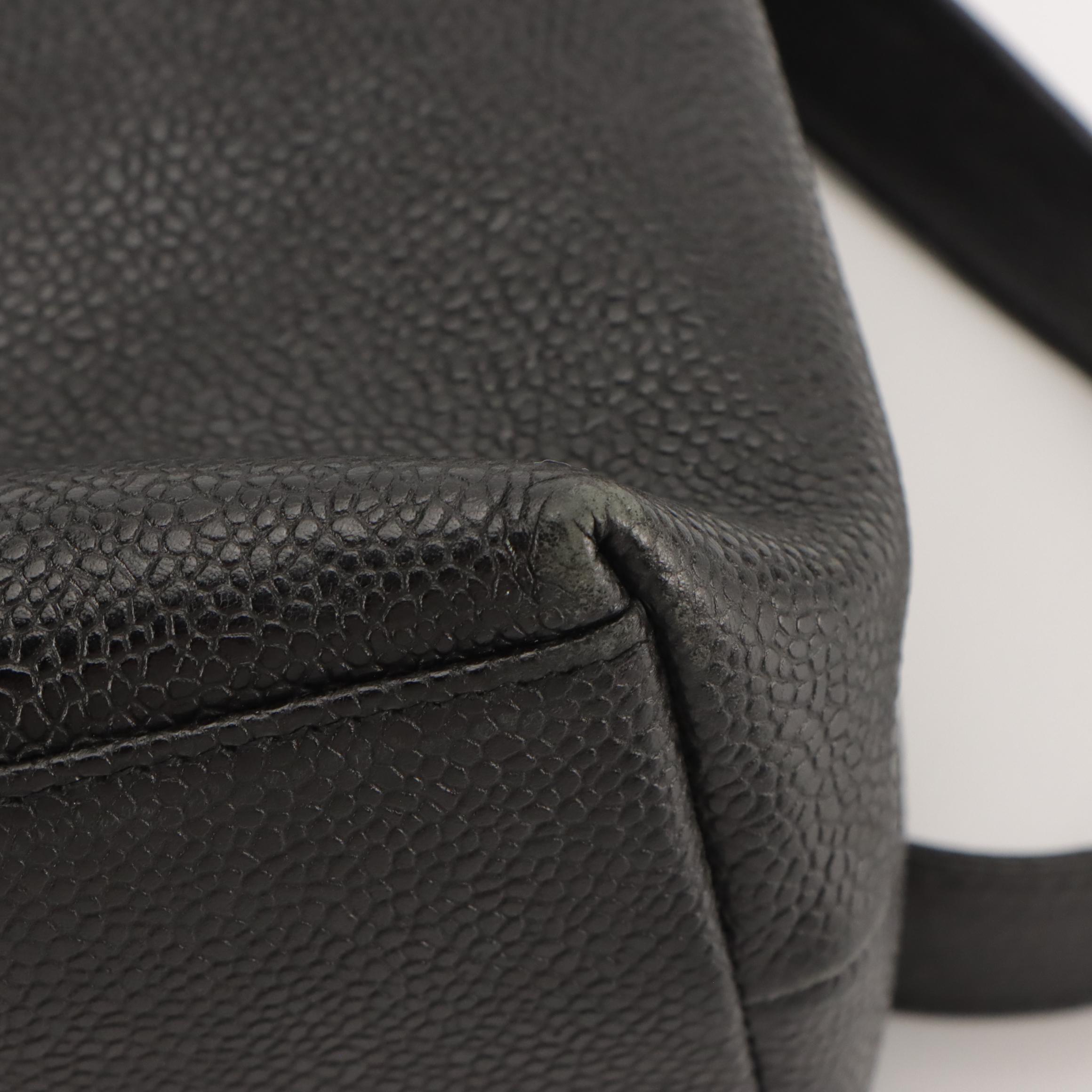 Chanel Front Pocket Shopper Tote in Black Caviar Leather