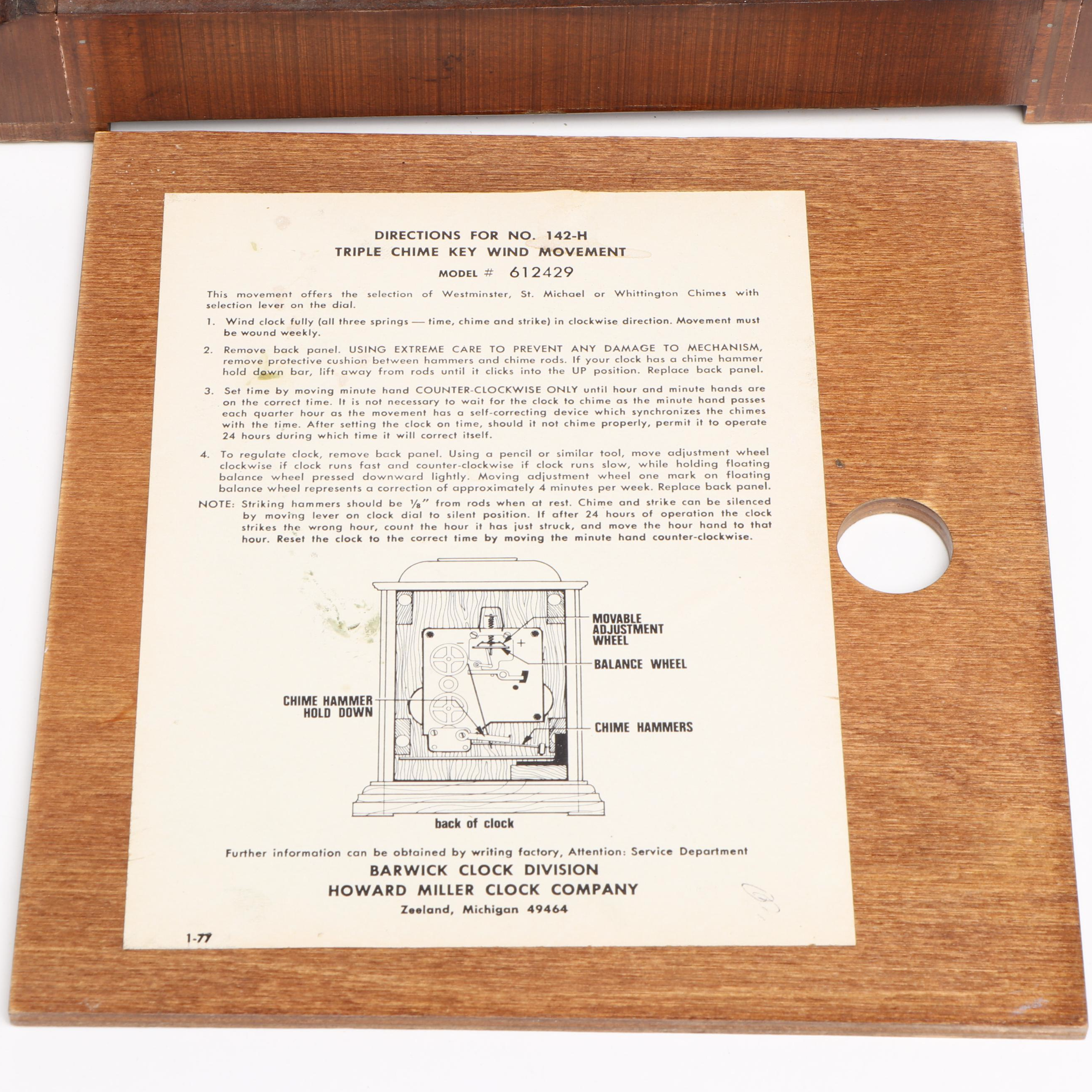 Howard Miller Graham Bracket Wooden Mantel Clock