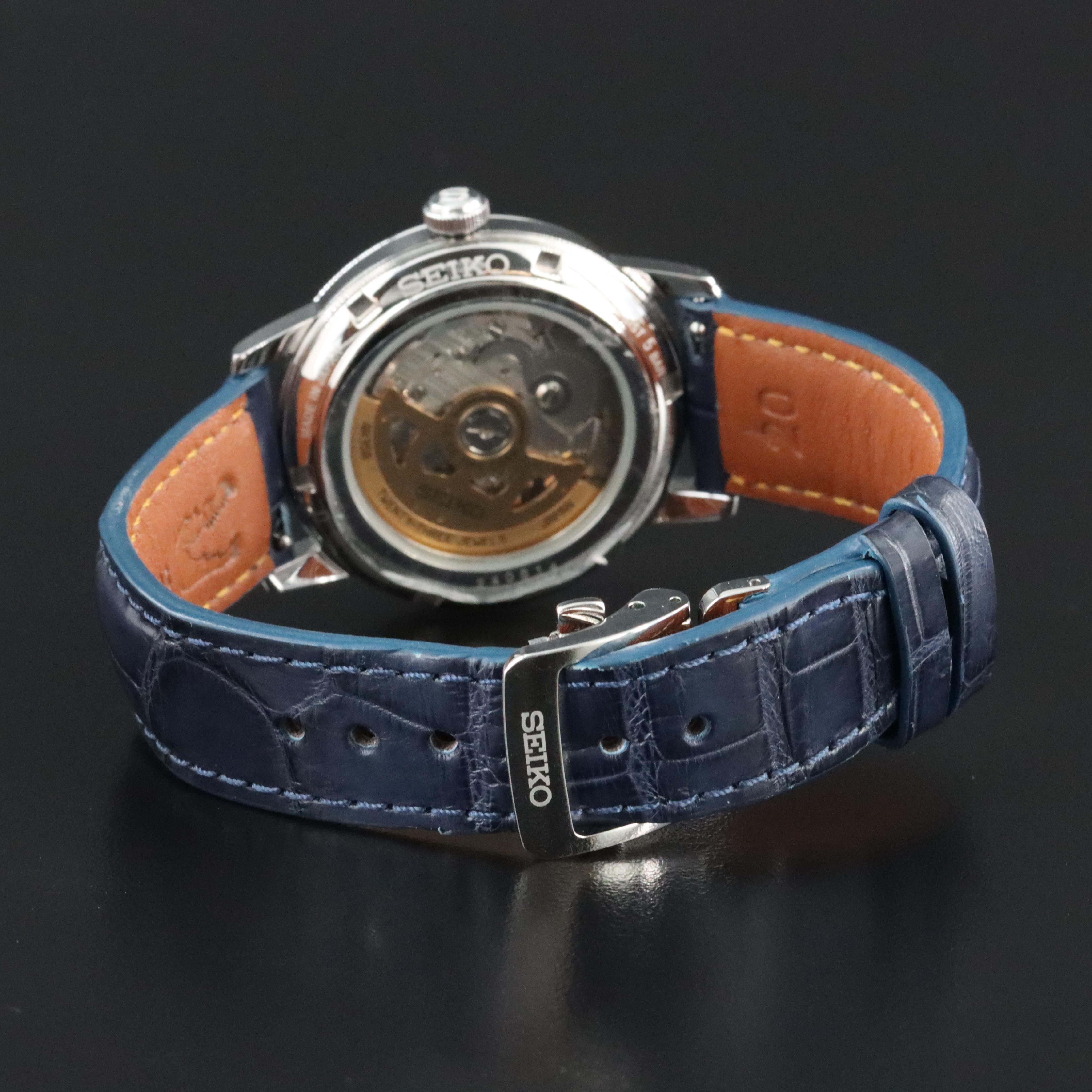 Seiko Presage Blue Arabic Steel Automatic Watch