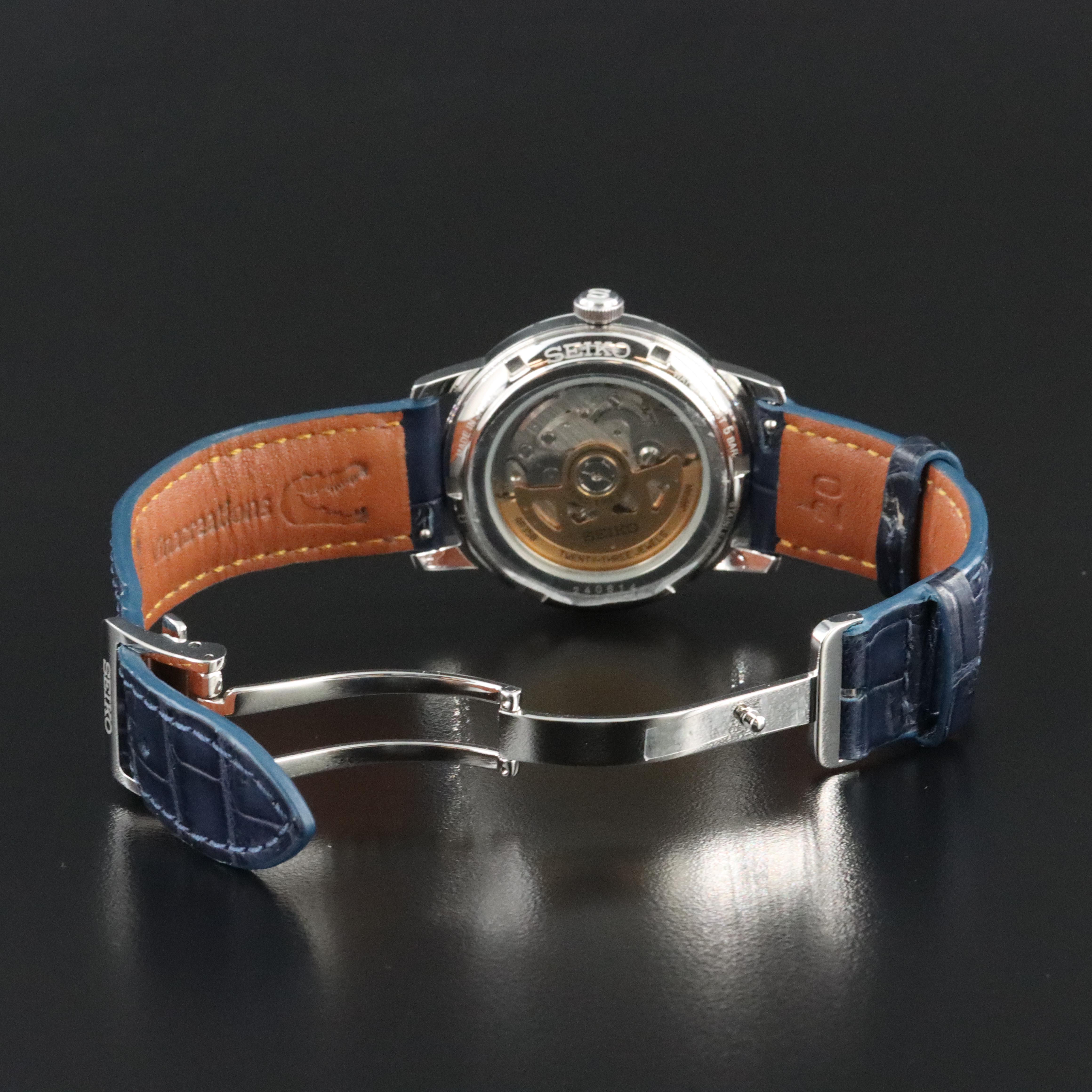 Seiko Presage Blue Arabic Steel Automatic Watch