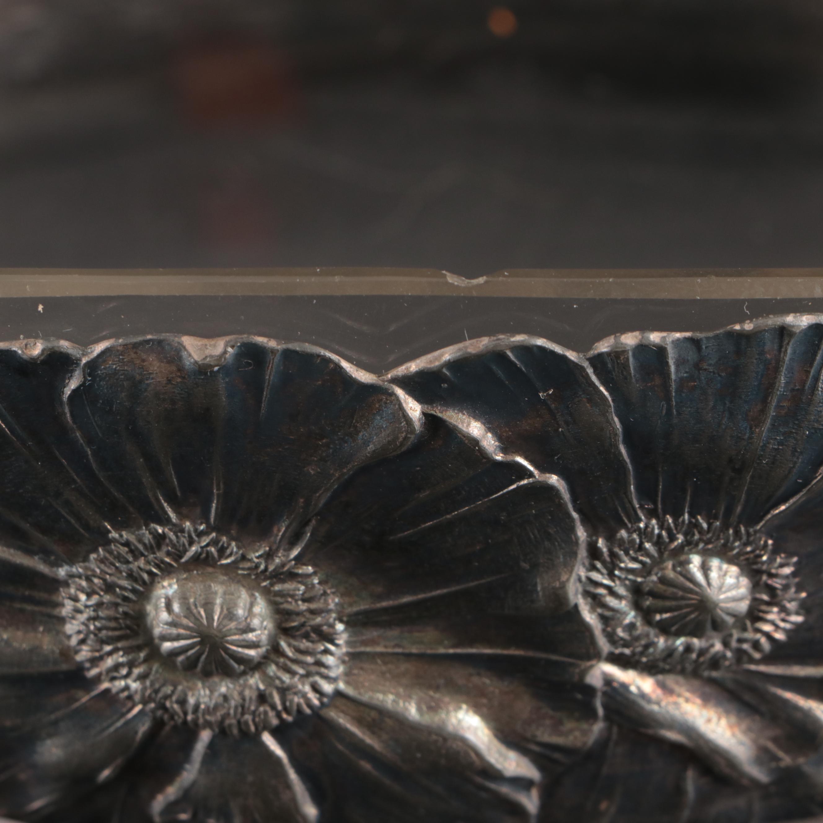 Fenton Bicentennial Frosted Glass Candy Dish and Silver Plate Fruit Basket