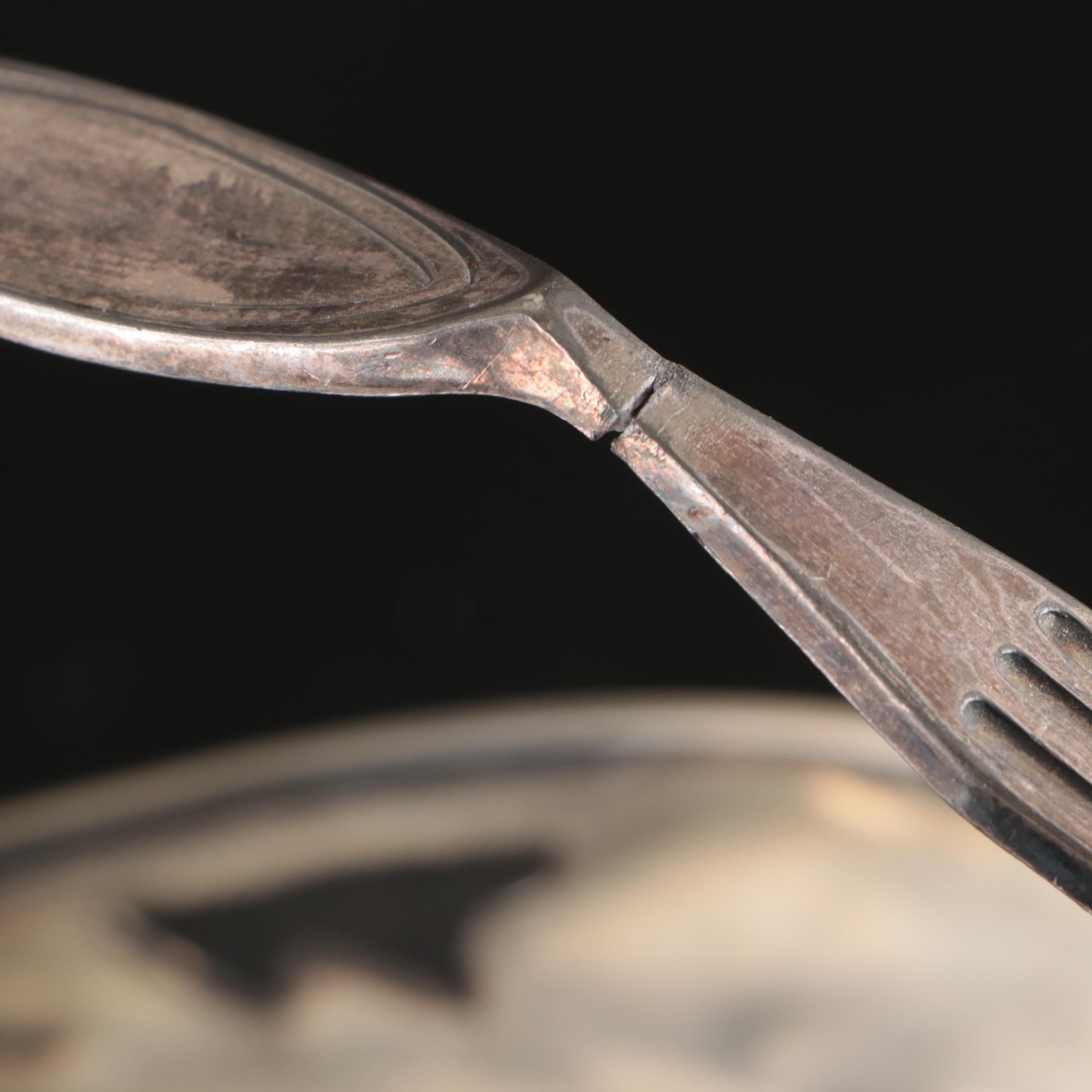 Fenton Bicentennial Frosted Glass Candy Dish and Silver Plate Fruit Basket