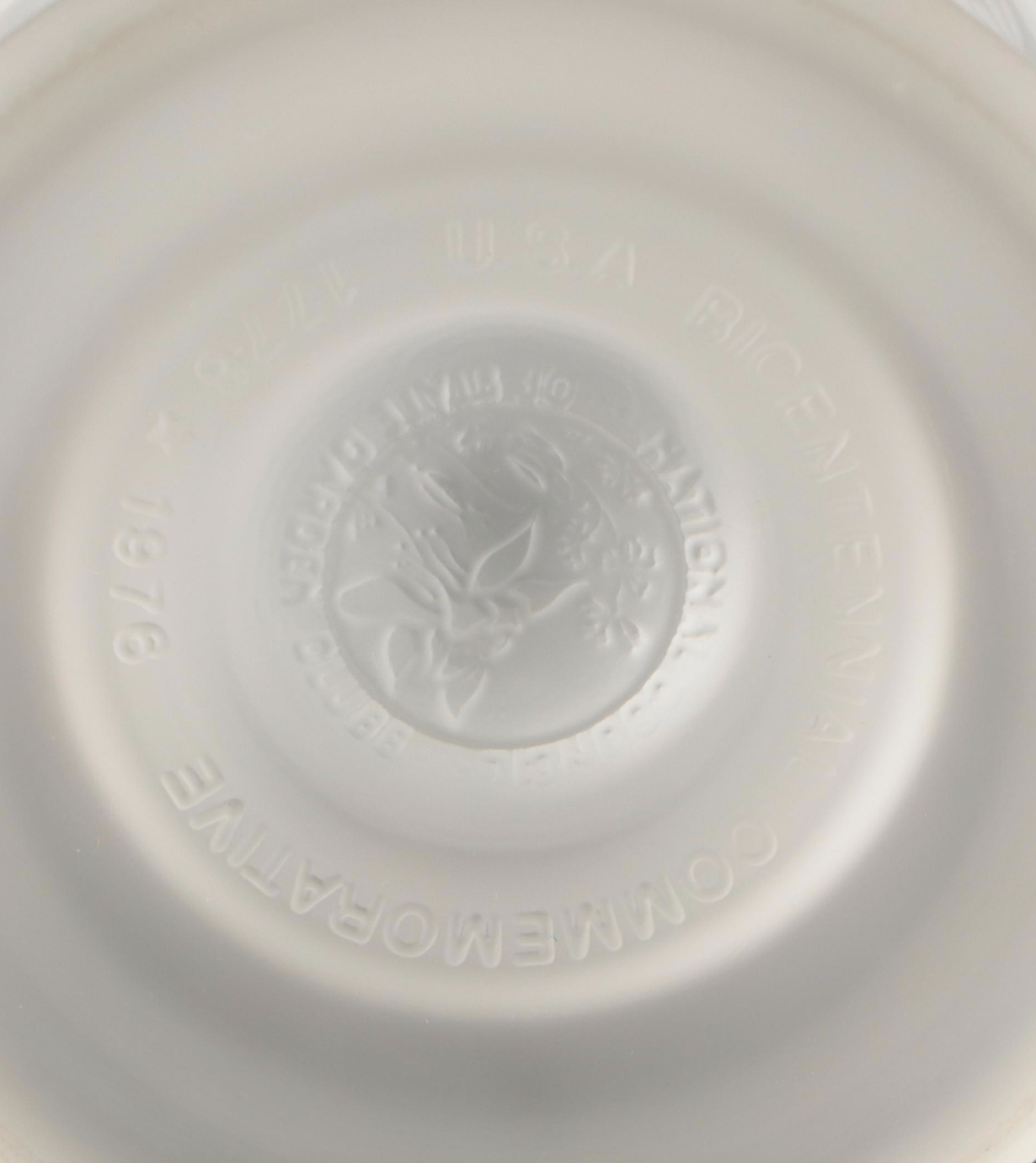 Fenton Bicentennial Frosted Glass Candy Dish and Silver Plate Fruit Basket