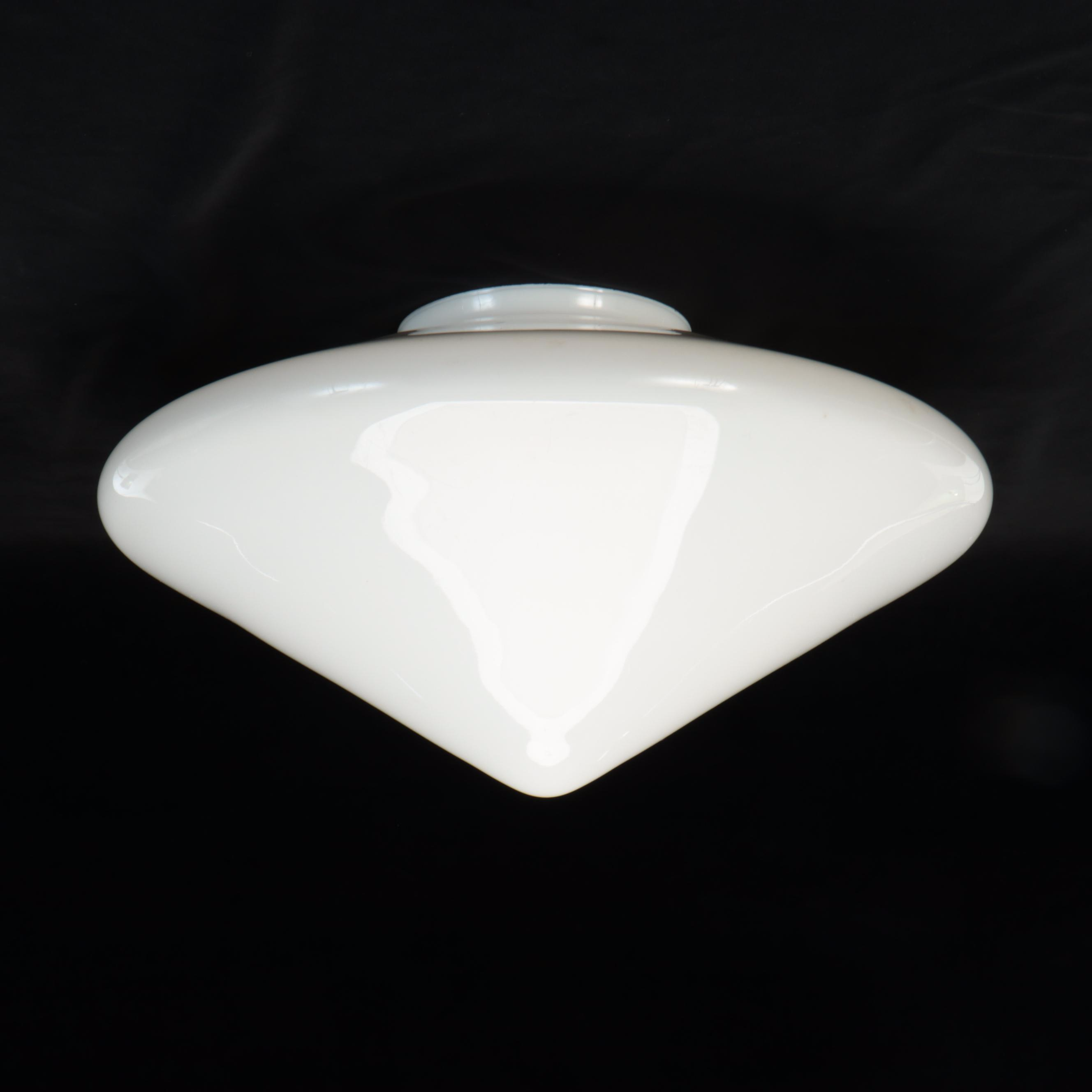 Pair of Art Deco Milk Glass Pendant Shades