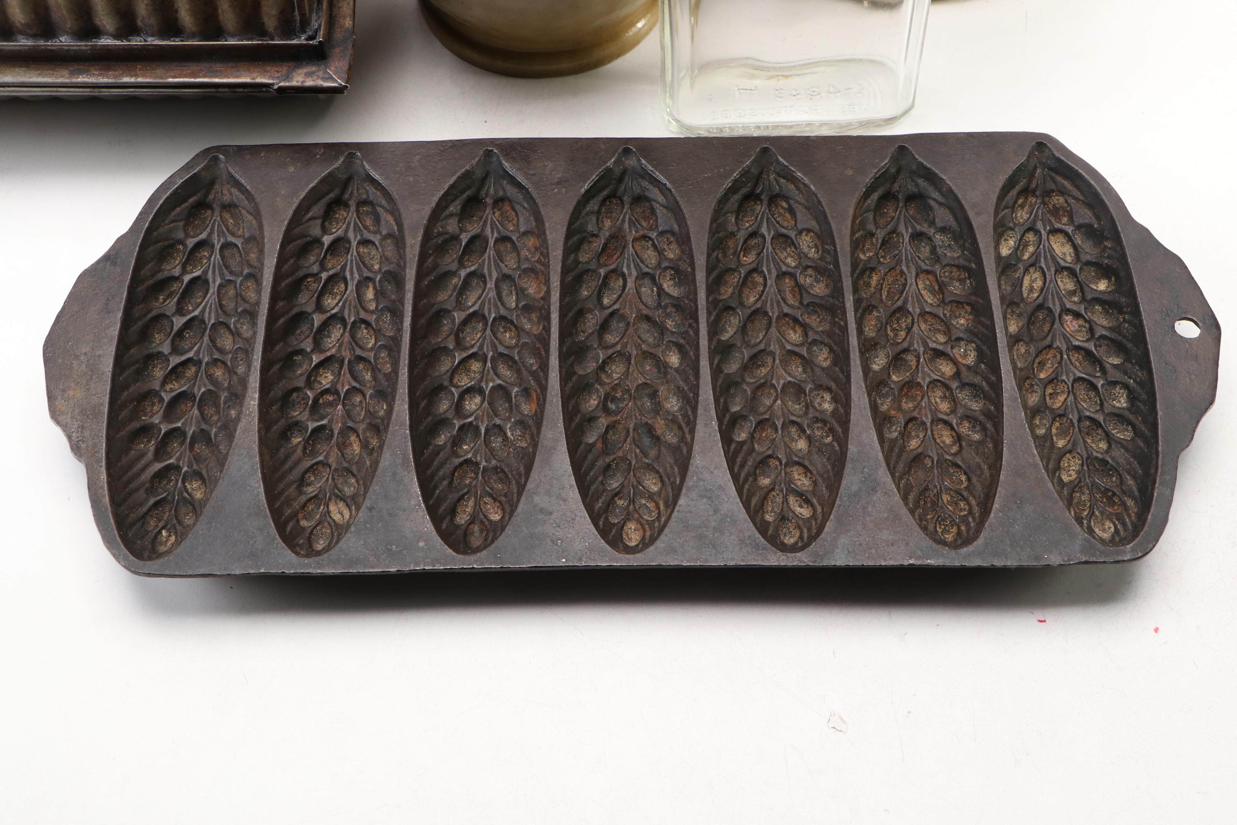 Griswold Wheat and Corn Stick Pan, Loaf Pans, Book Stand and More