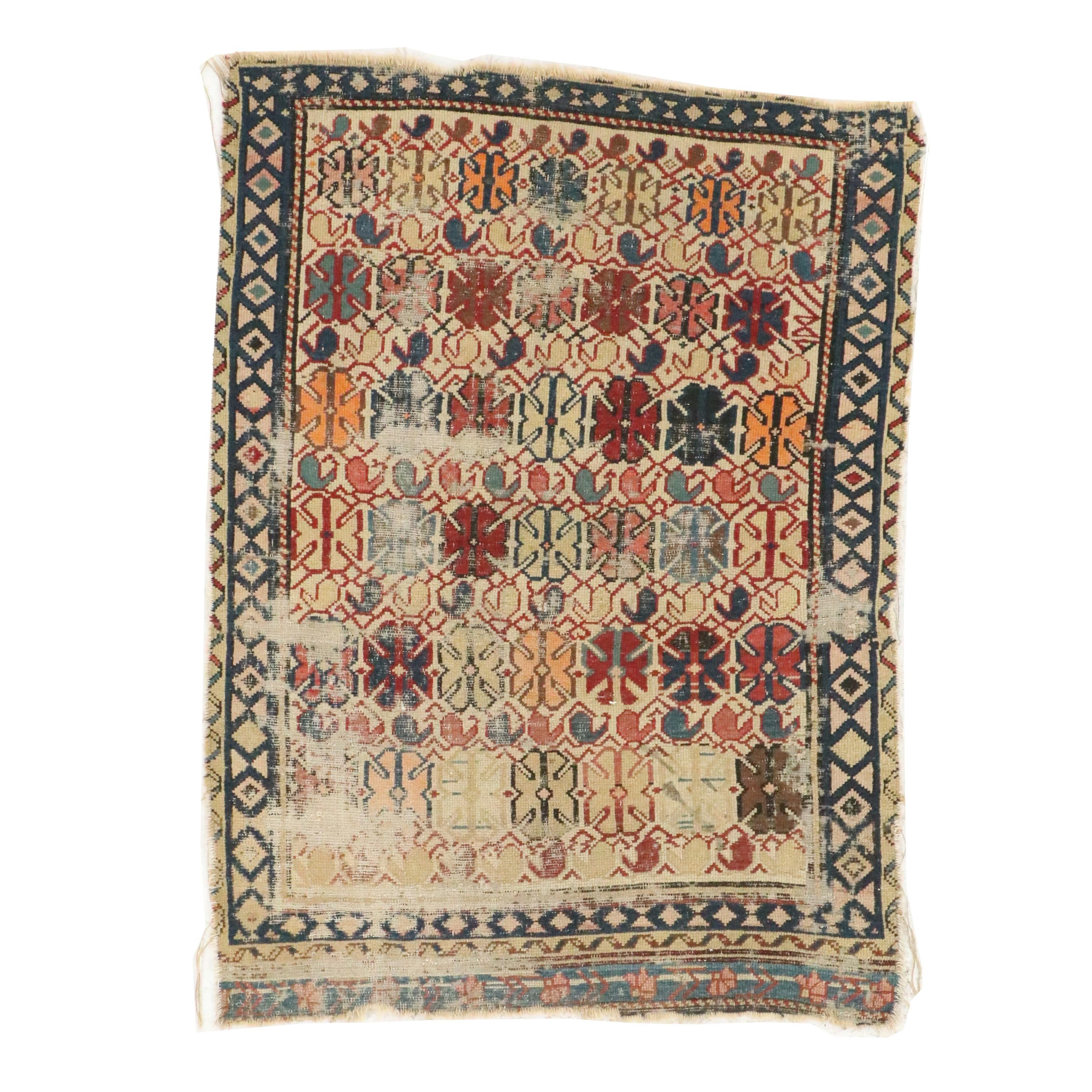 2'11 x 4' Hand-Knotted Caucasian Shirvan Accent Rug