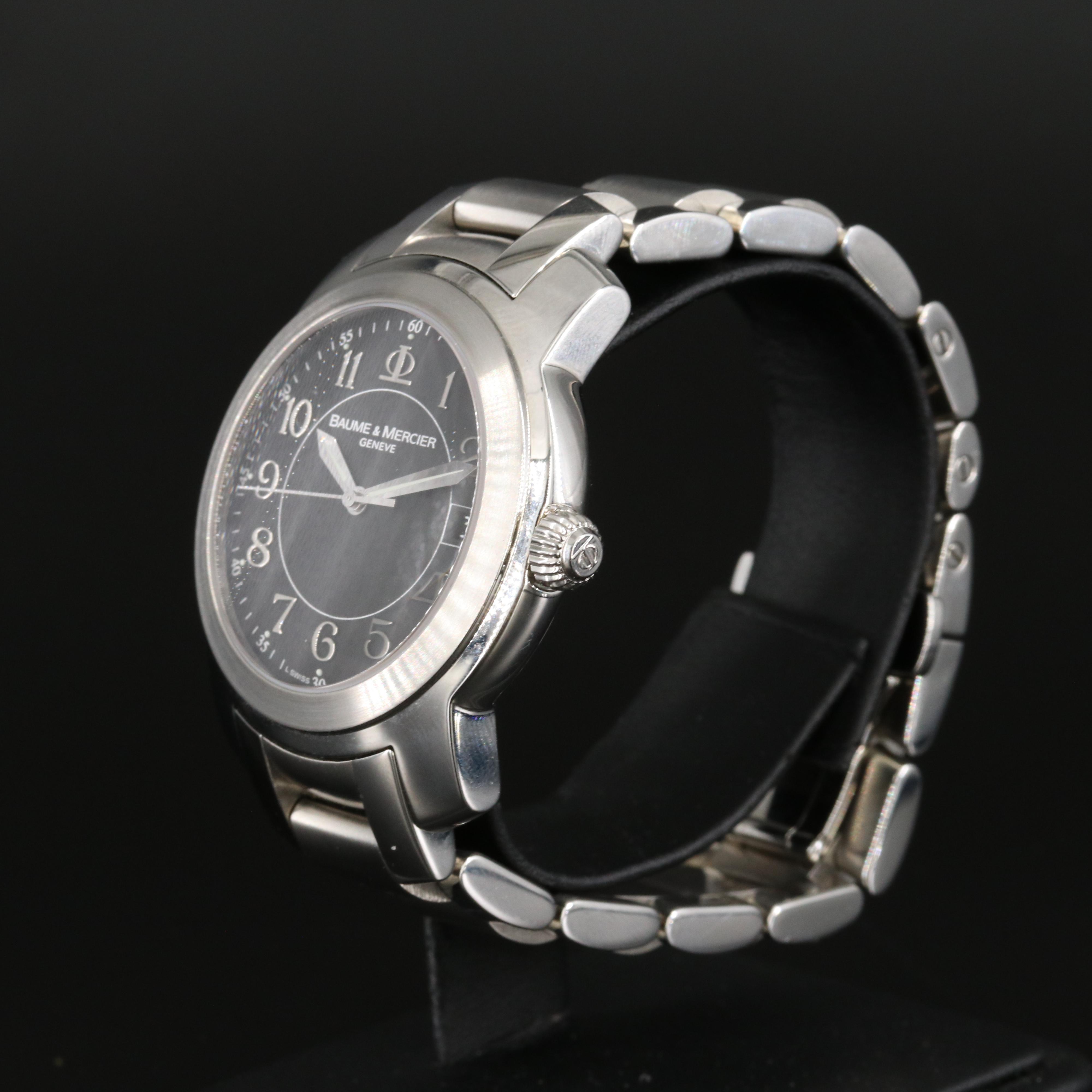Baume & Mercier Capeland Steel Black Quartz Watch