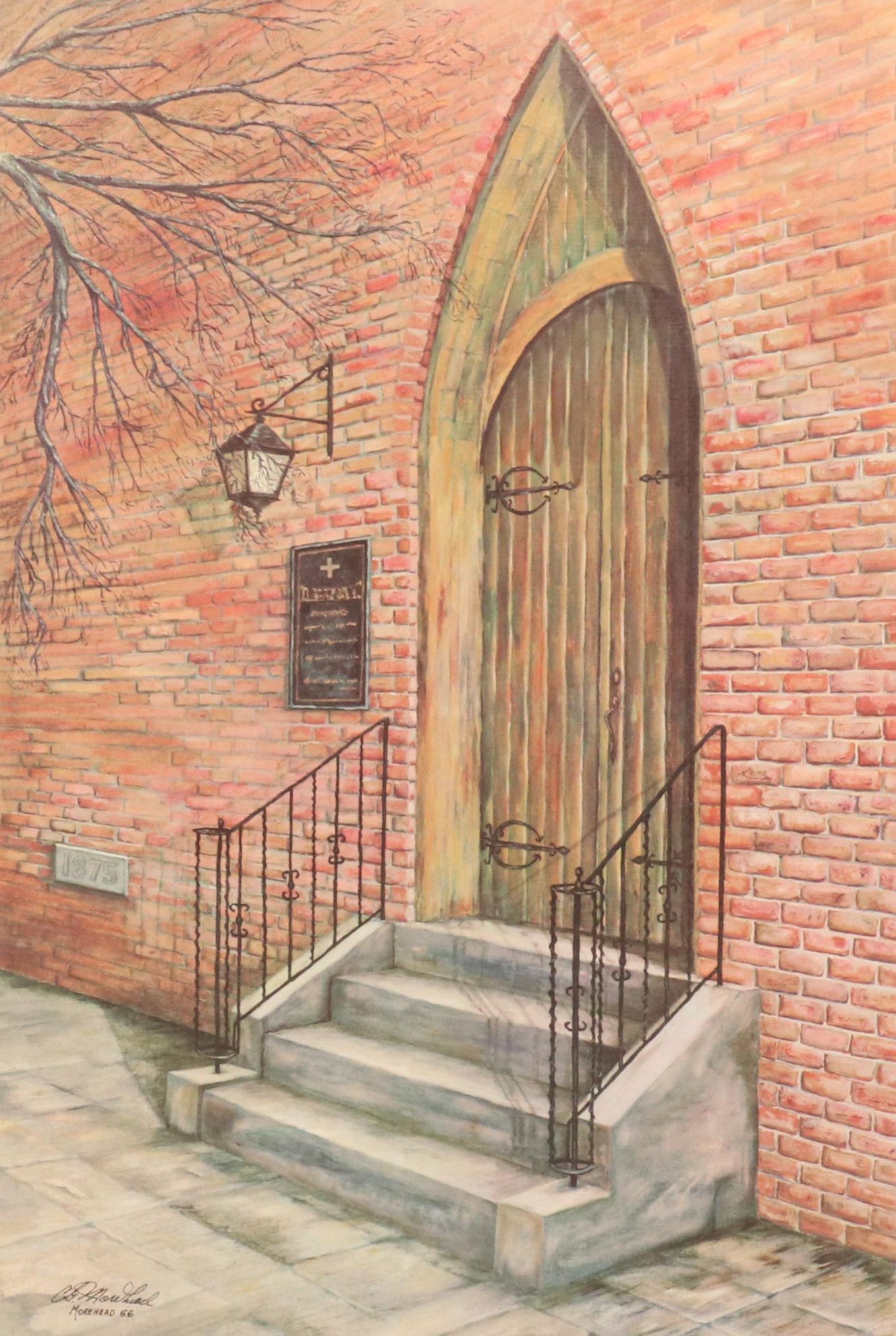 Offset Lithograph After C. G. Morehead "Trinity Church," 1968