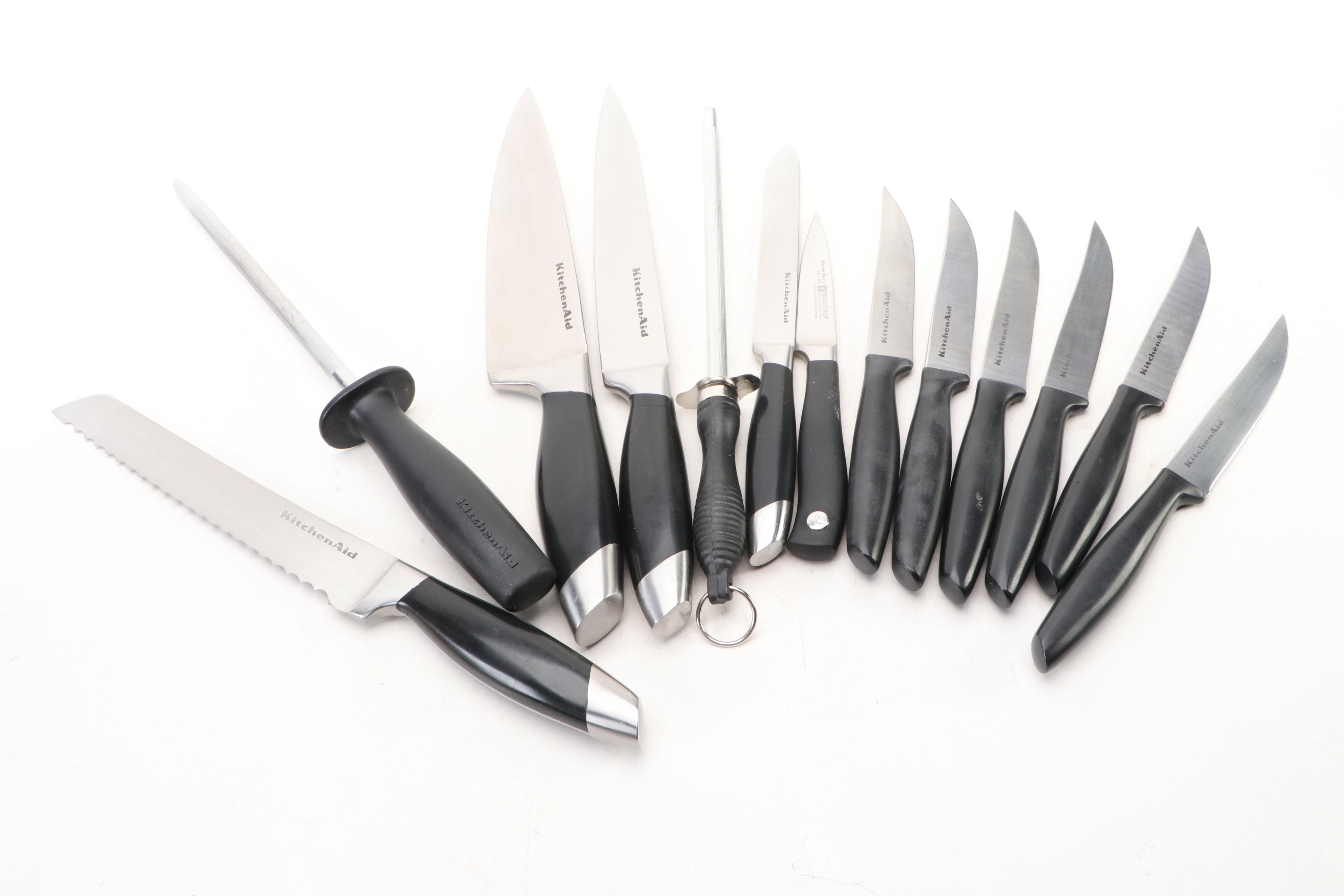 KitchenAid Knives and Sharpeners With Block