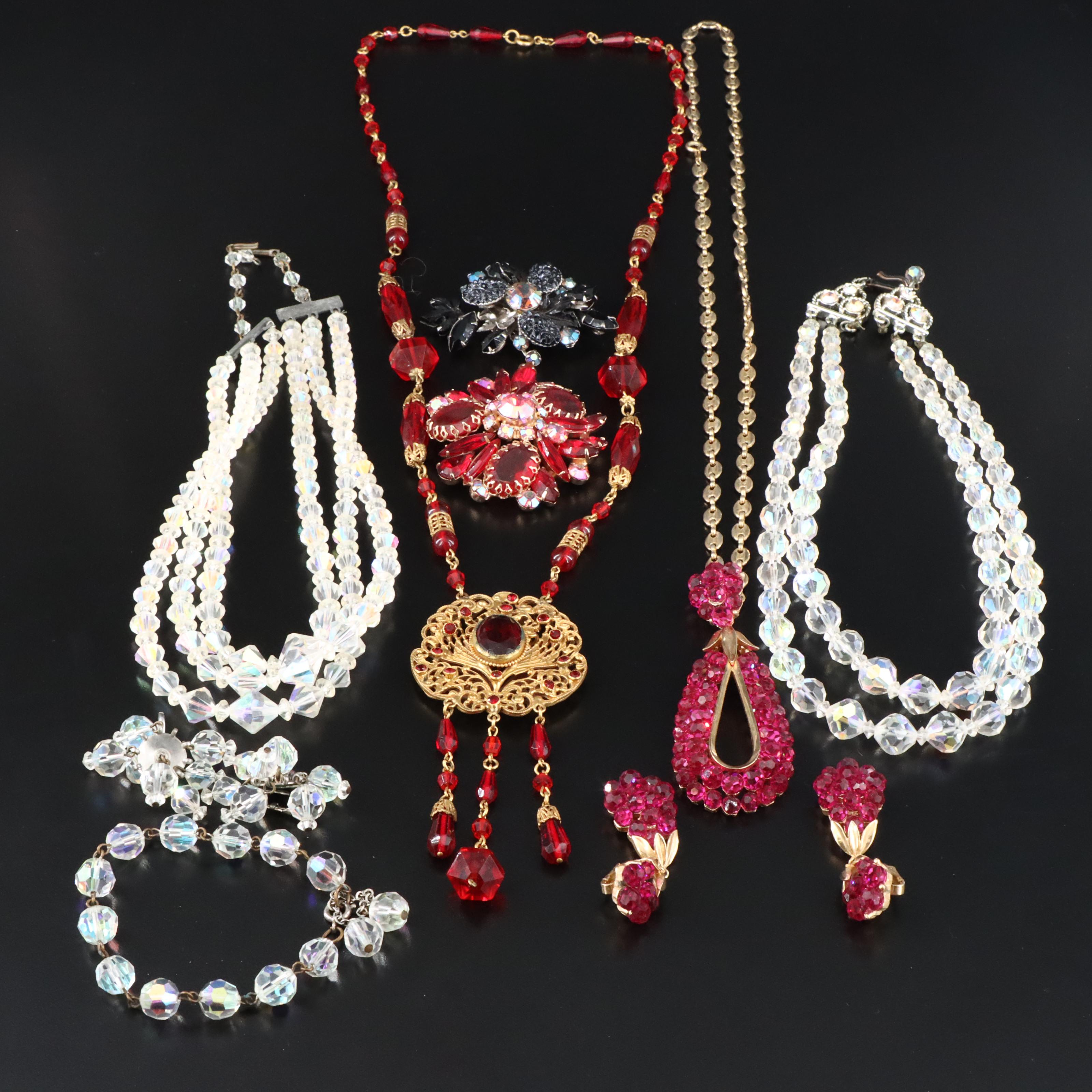 Vintage Jewelry Collection Featuring Trifari and Crystal