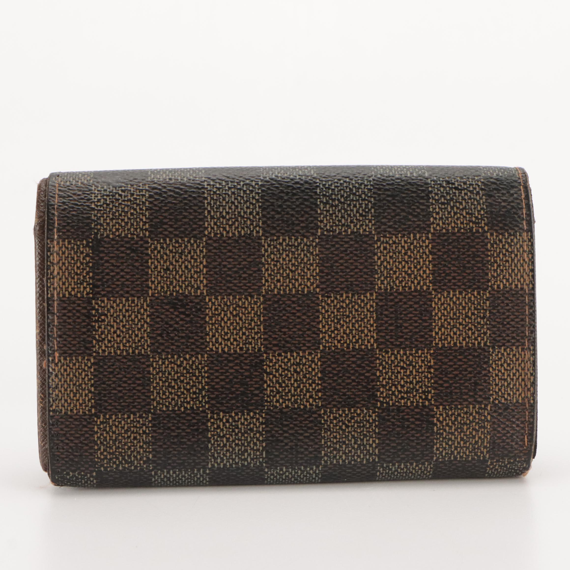 Louis Vuitton Porte-Monnaie Billets Trésor Wallet in Damier Ebene Coated Canvas