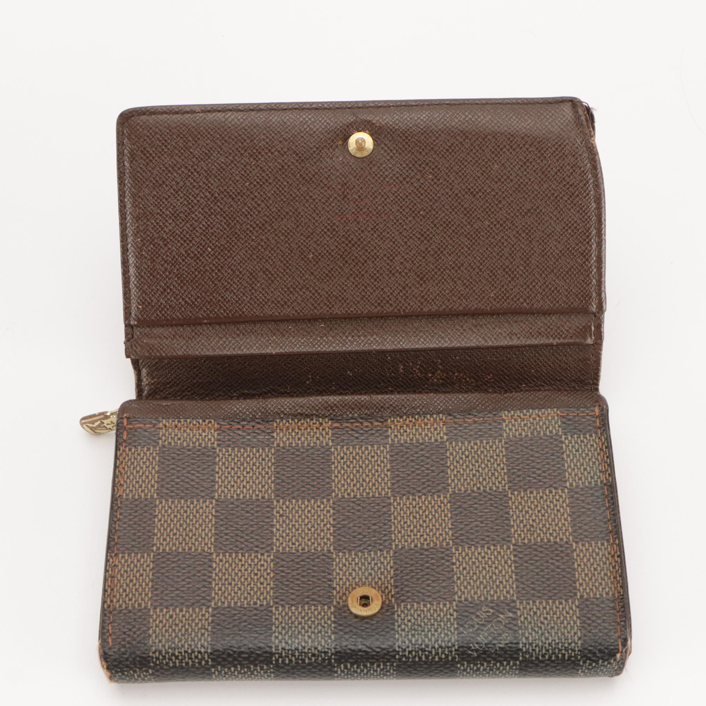 Louis Vuitton Porte-Monnaie Billets Trésor Wallet in Damier Ebene Coated Canvas