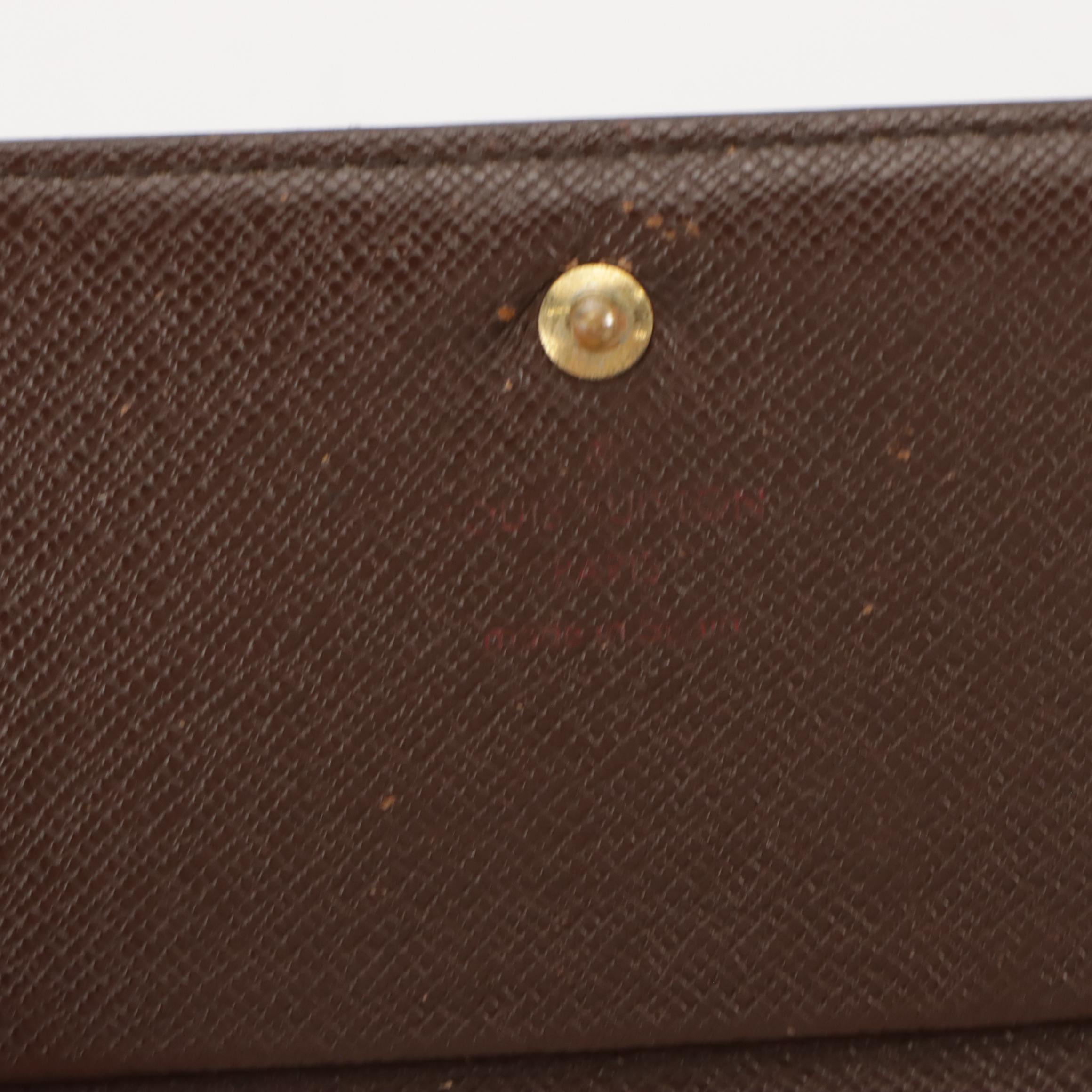 Louis Vuitton Porte-Monnaie Billets Trésor Wallet in Damier Ebene Coated Canvas