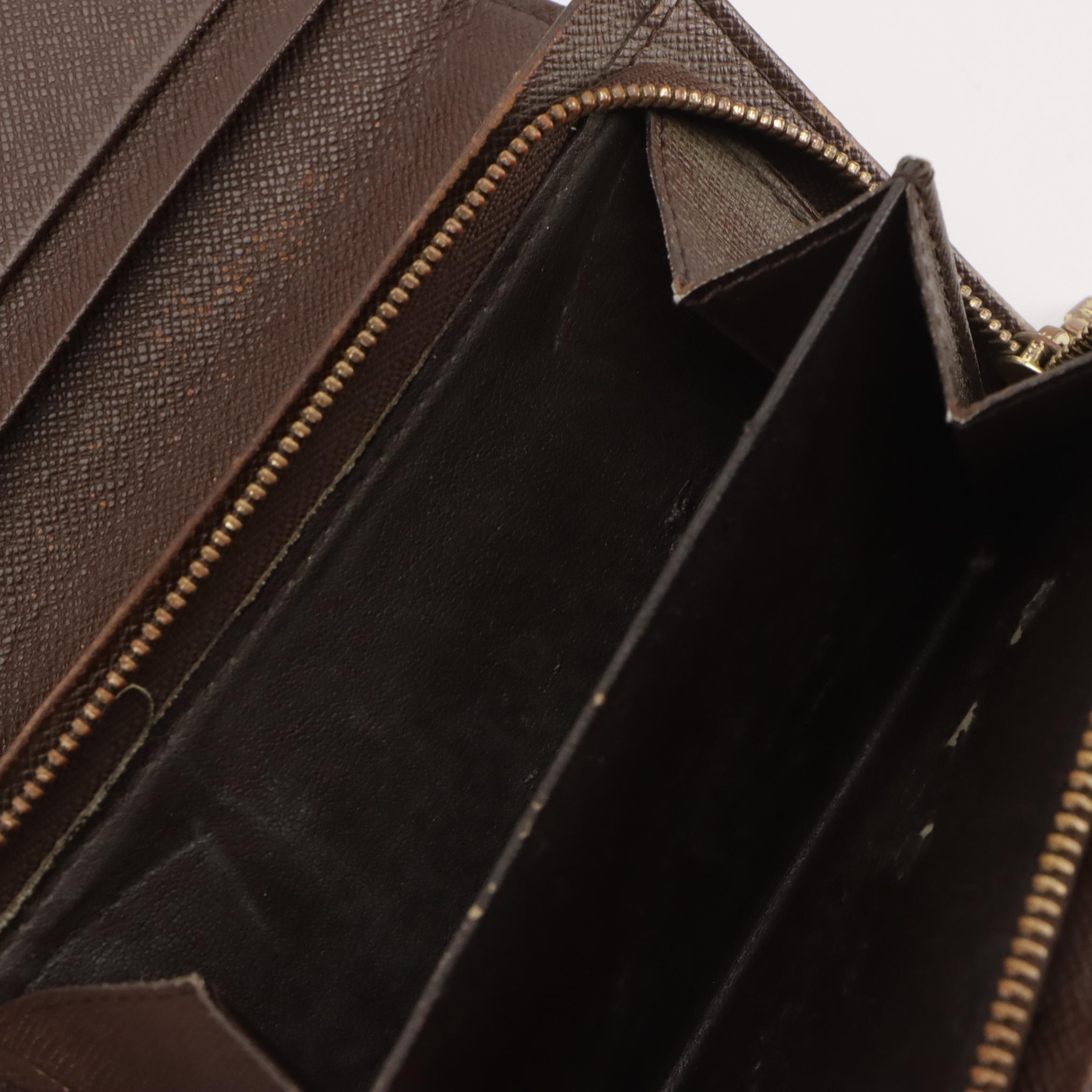 Louis Vuitton Porte-Monnaie Billets Trésor Wallet in Damier Ebene Coated Canvas