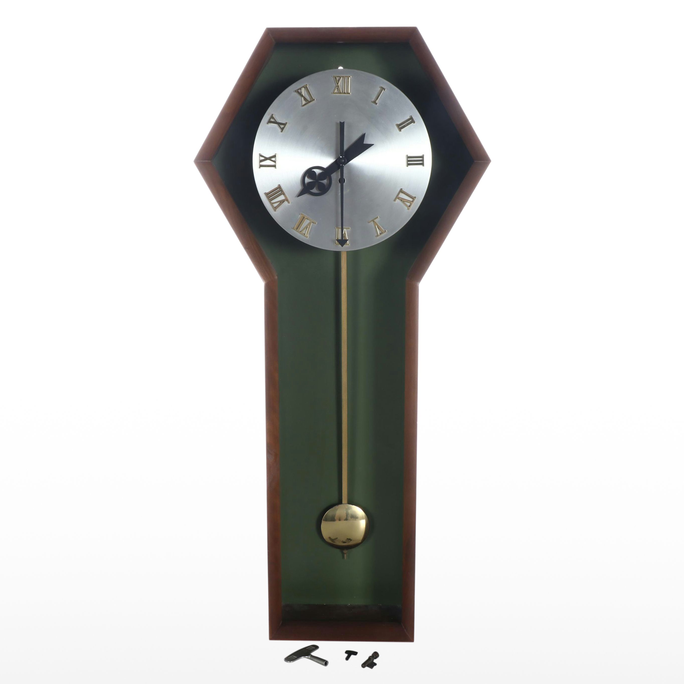 Howard Miller Umanoff Wooden Wall Clock, Mid-20th Century