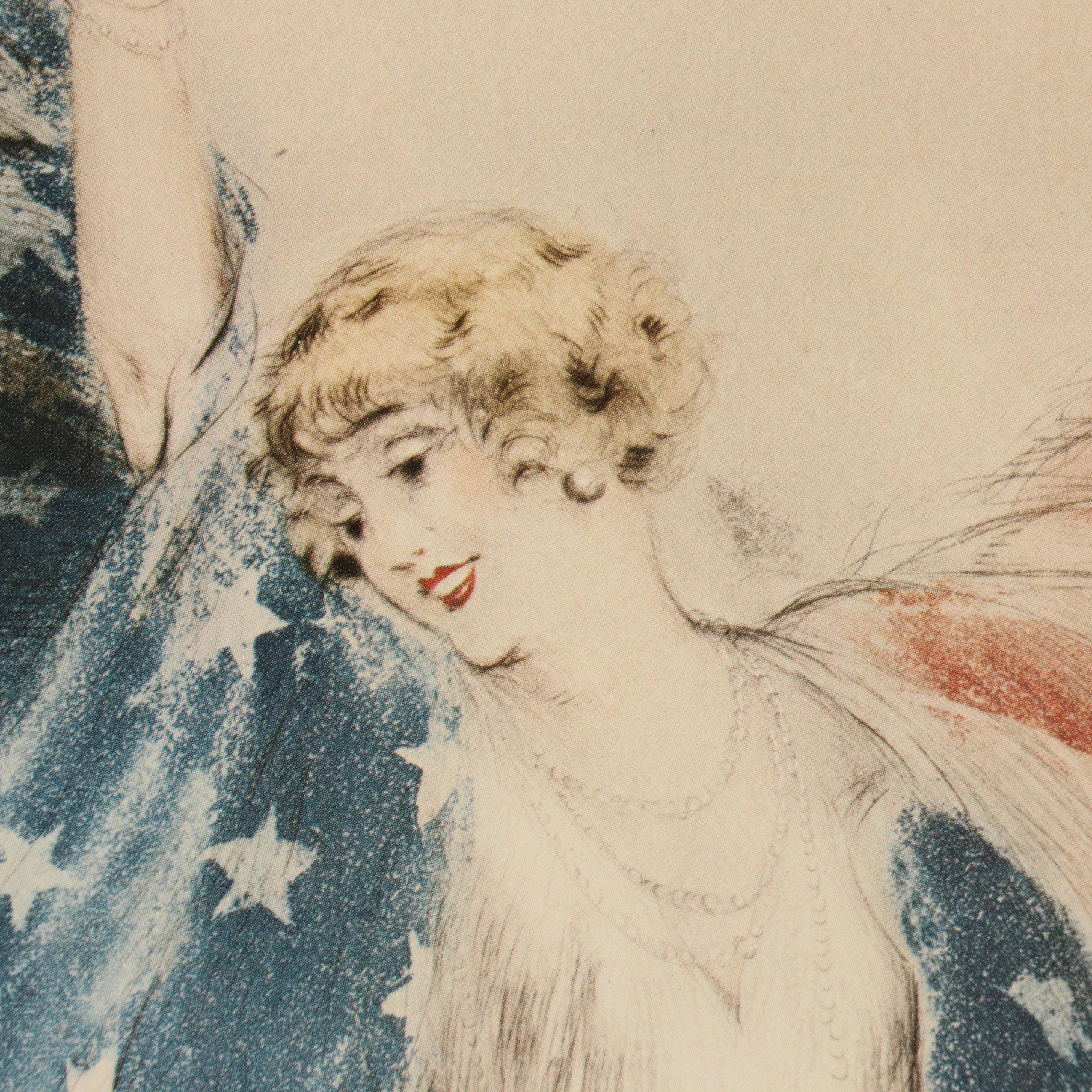 Offset Lithograph After Louis Icart "Miss America," 1994