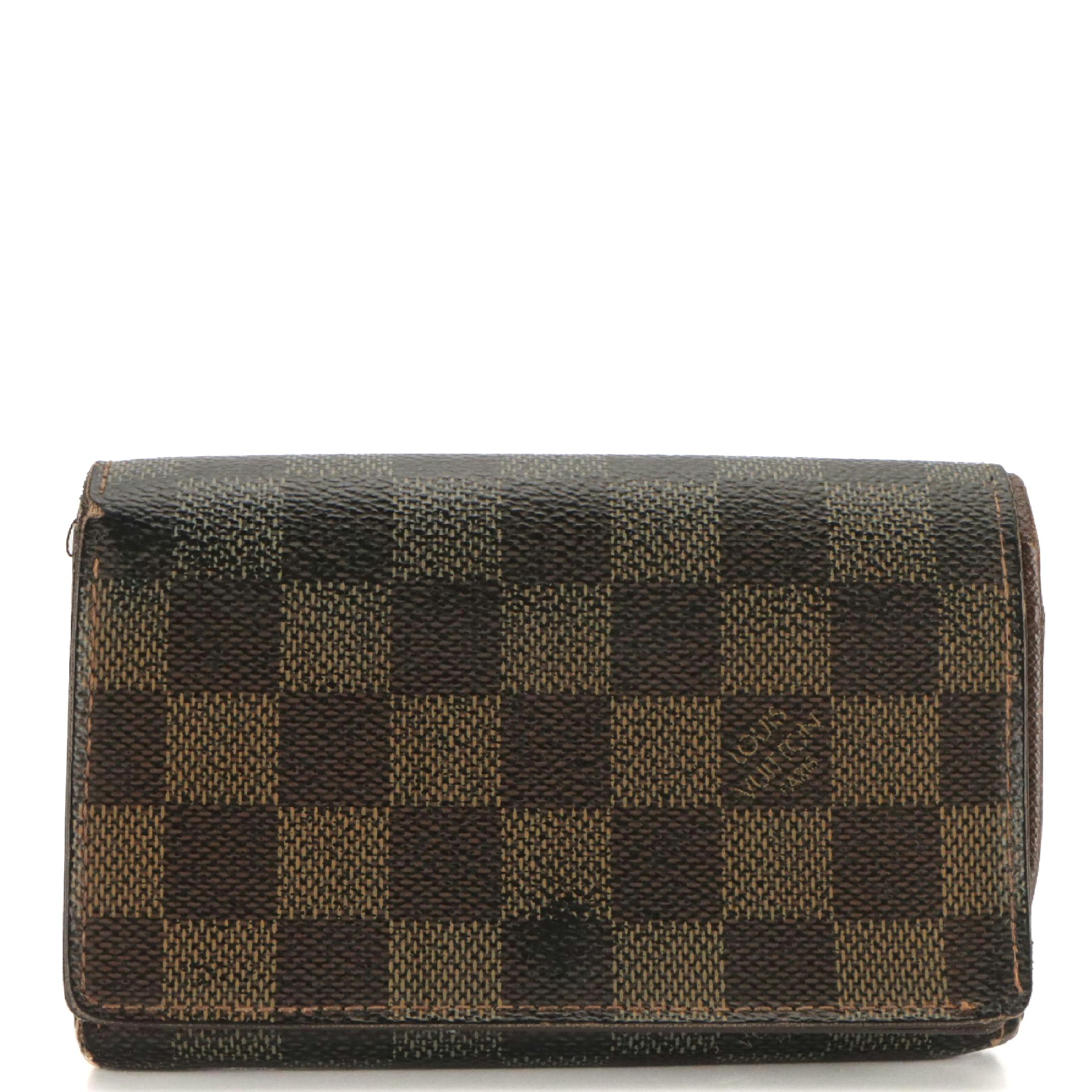 Louis Vuitton Porte-Monnaie Billets Trésor Wallet in Damier Ebene Coated Canvas