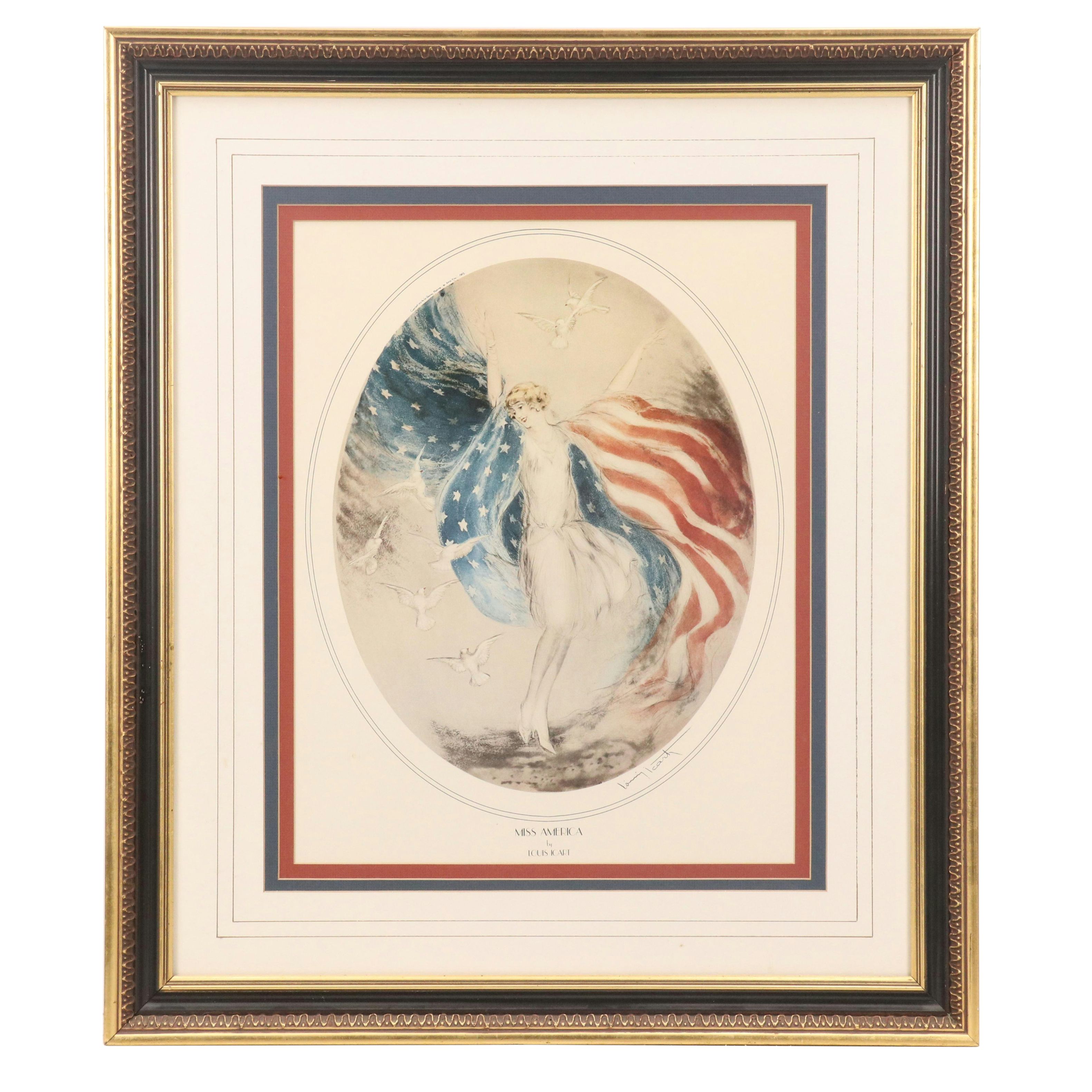 Offset Lithograph After Louis Icart "Miss America," 1994