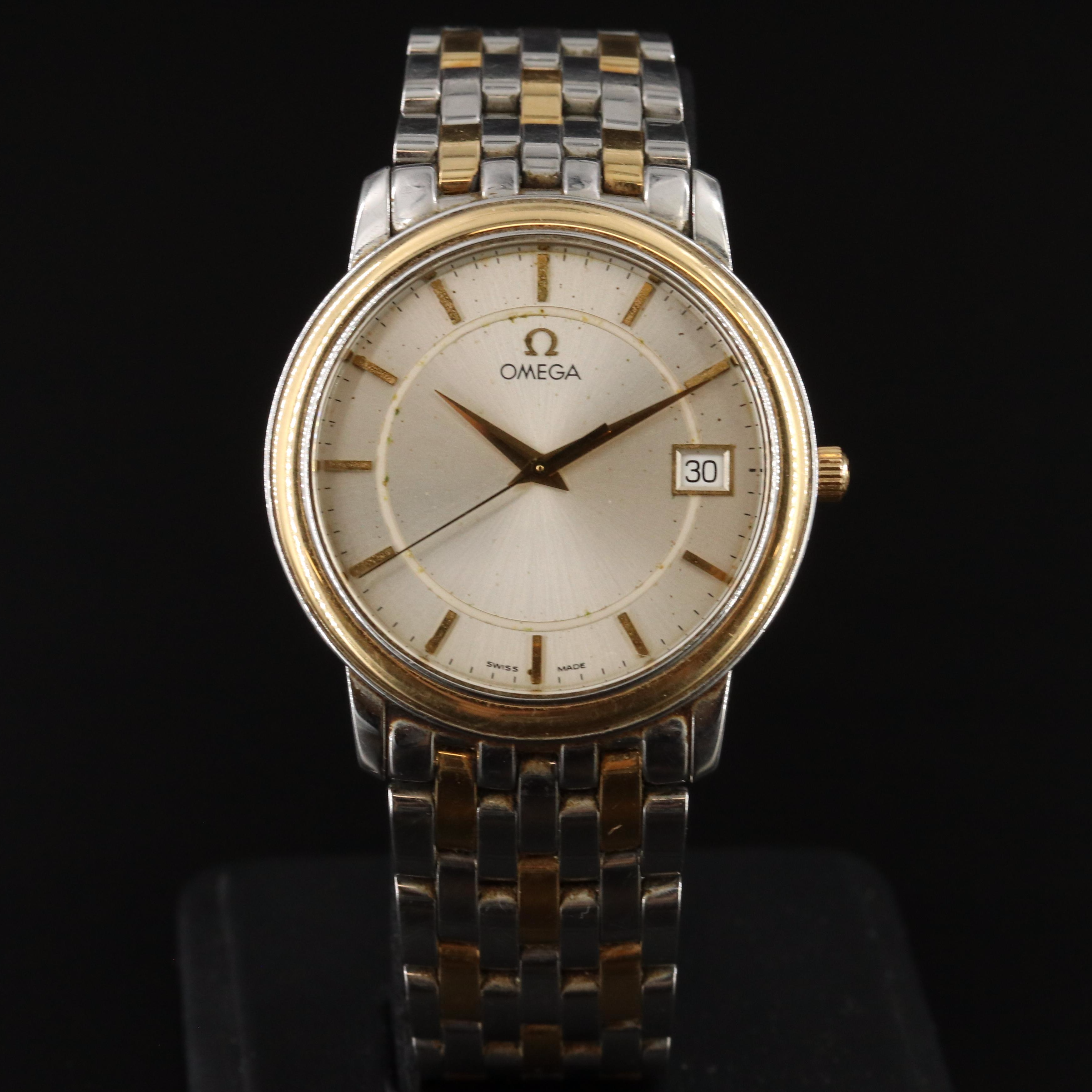 Omega De Ville Prestige 18K Gold & Steel Quartz Watch