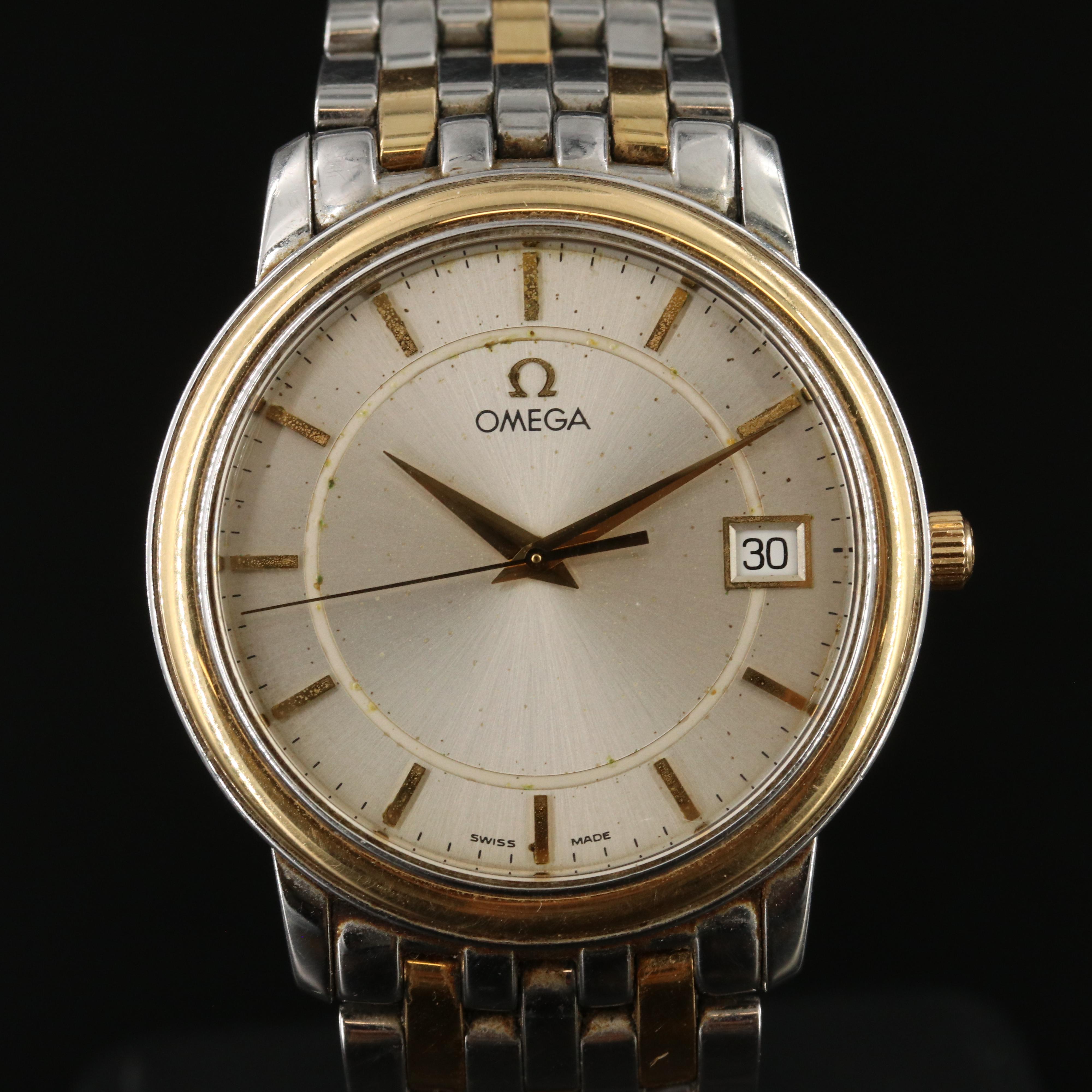 Omega De Ville Prestige 18K Gold & Steel Quartz Watch