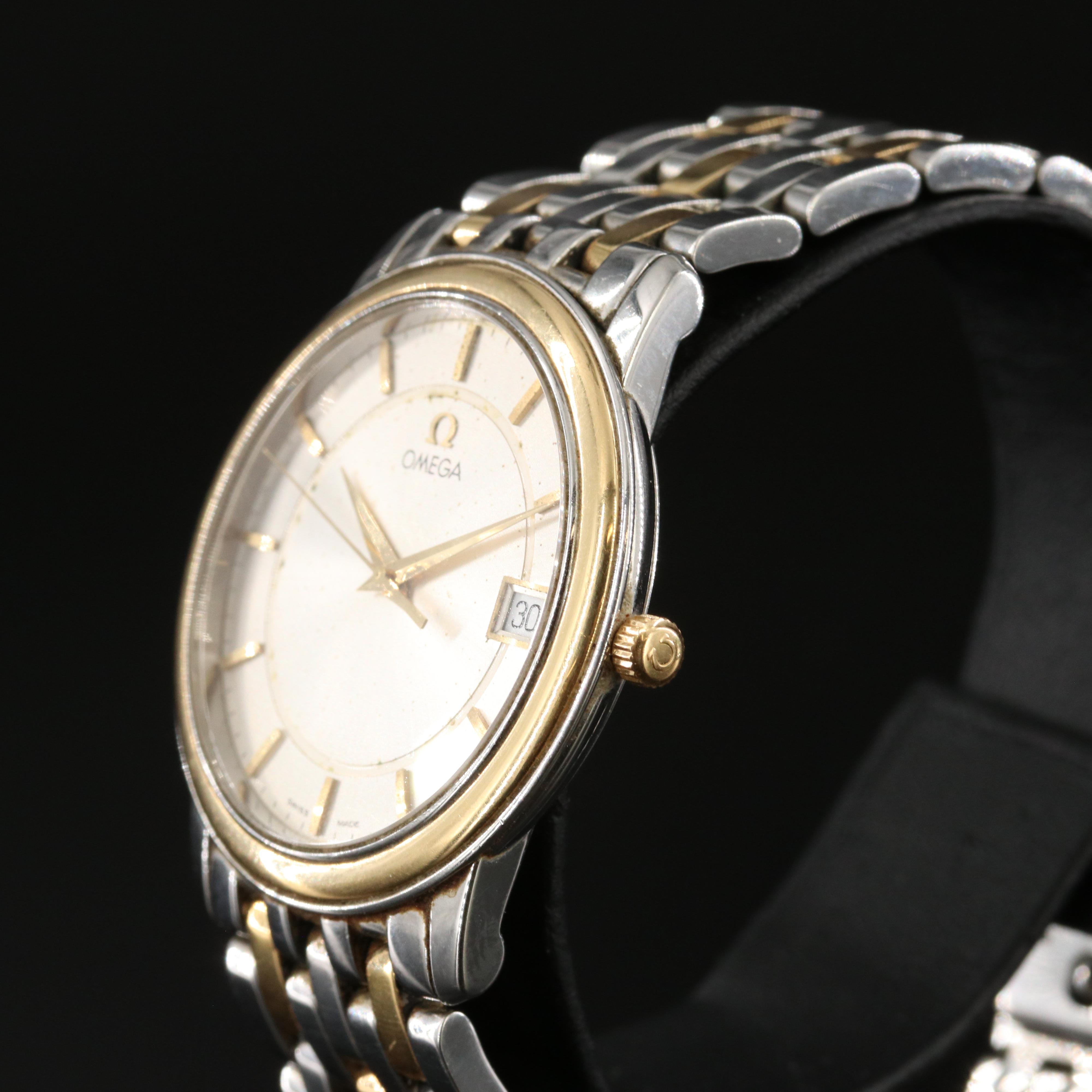 Omega De Ville Prestige 18K Gold & Steel Quartz Watch