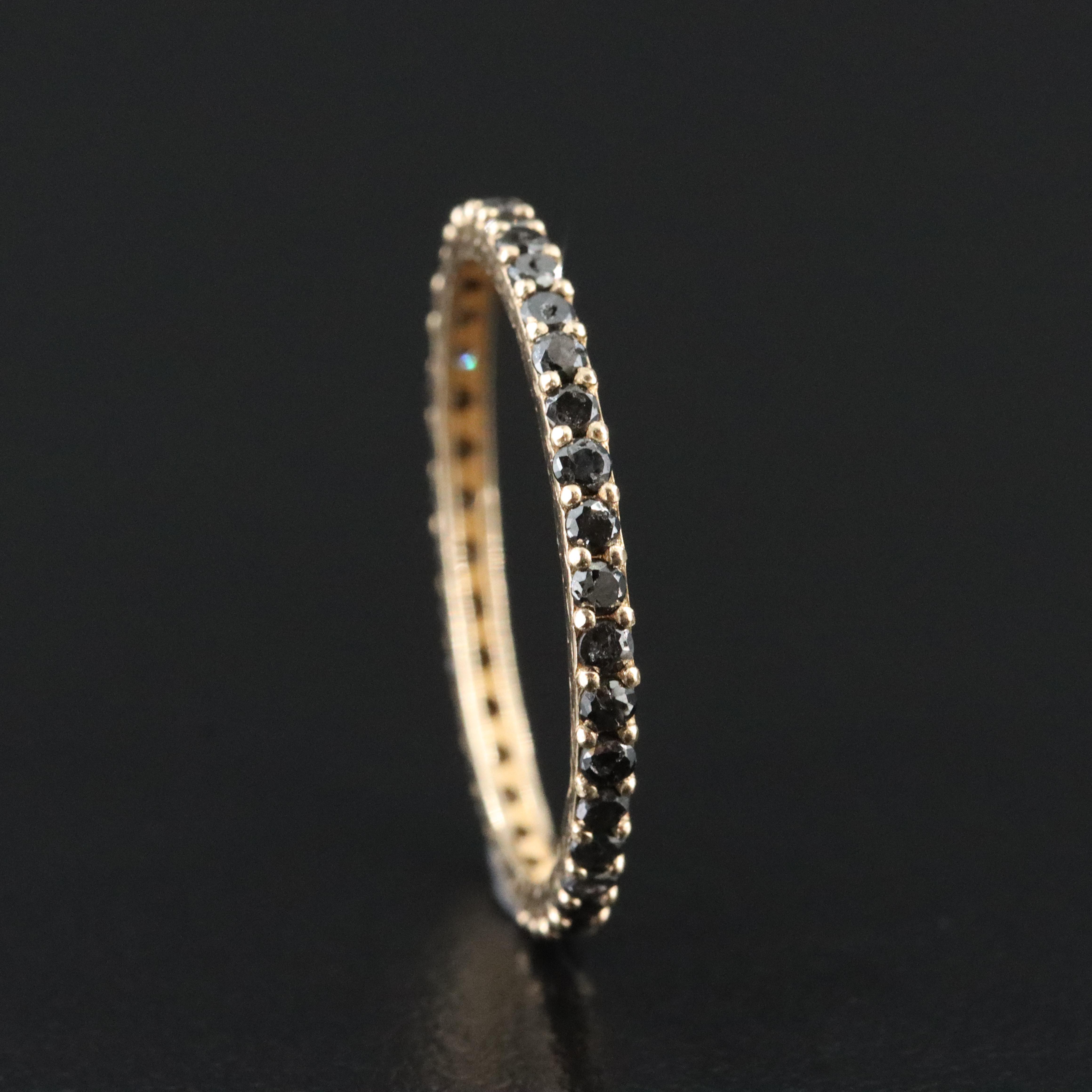 14K 0.84 CTW Fancy Black Diamond Eternity Band