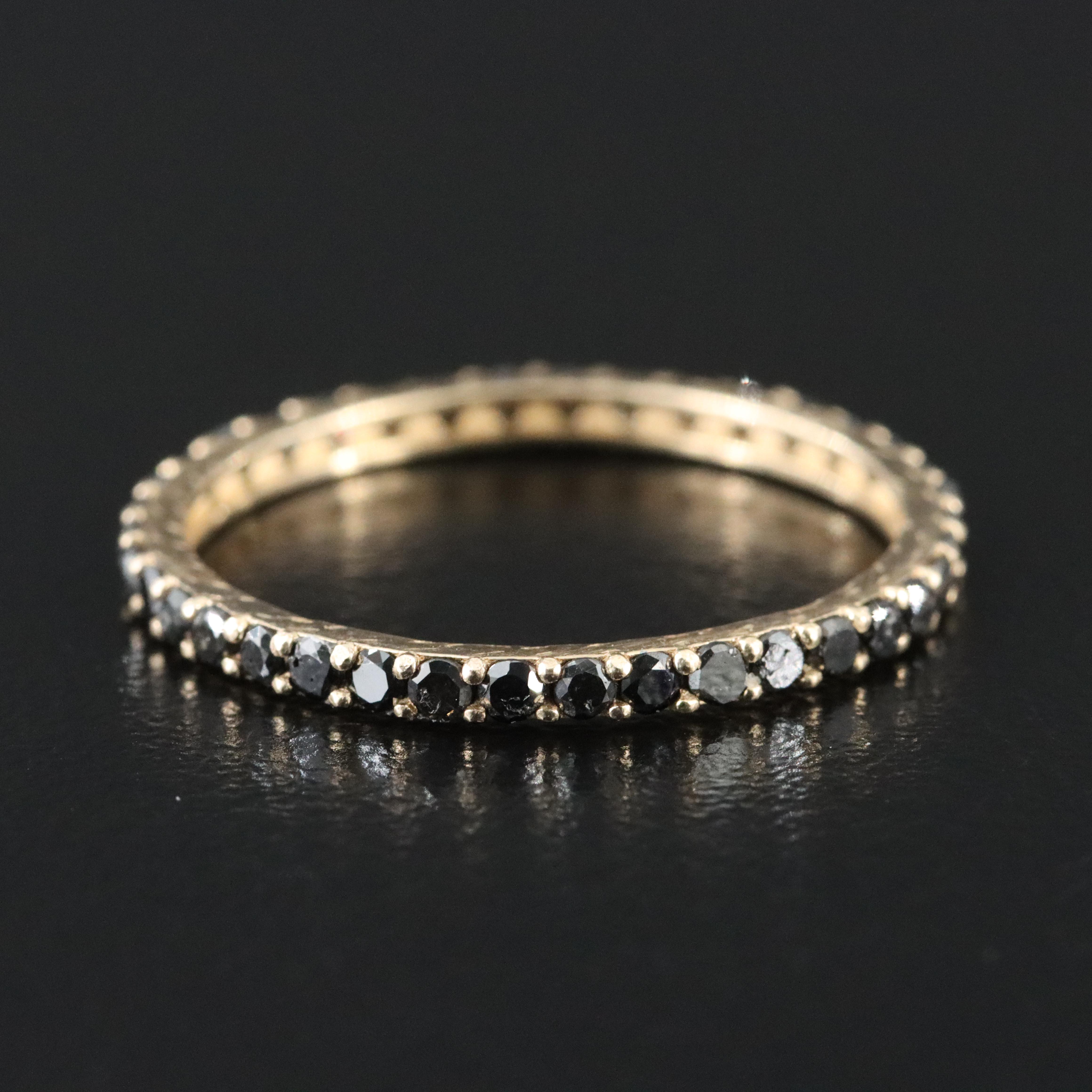 14K 0.84 CTW Fancy Black Diamond Eternity Band
