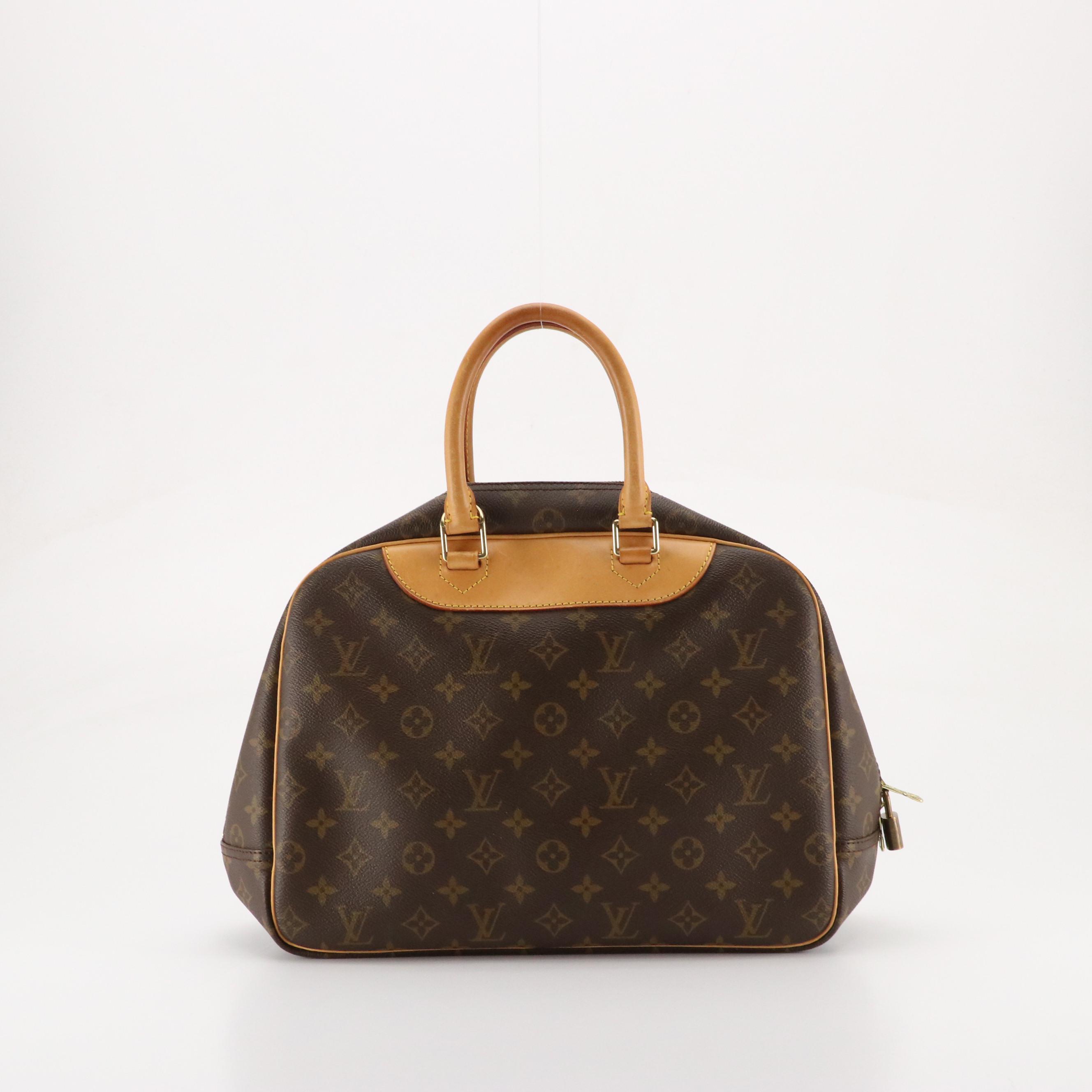 Louis Vuitton Deauville Travel Handbag in Monogram Canvas and Vachetta Leather