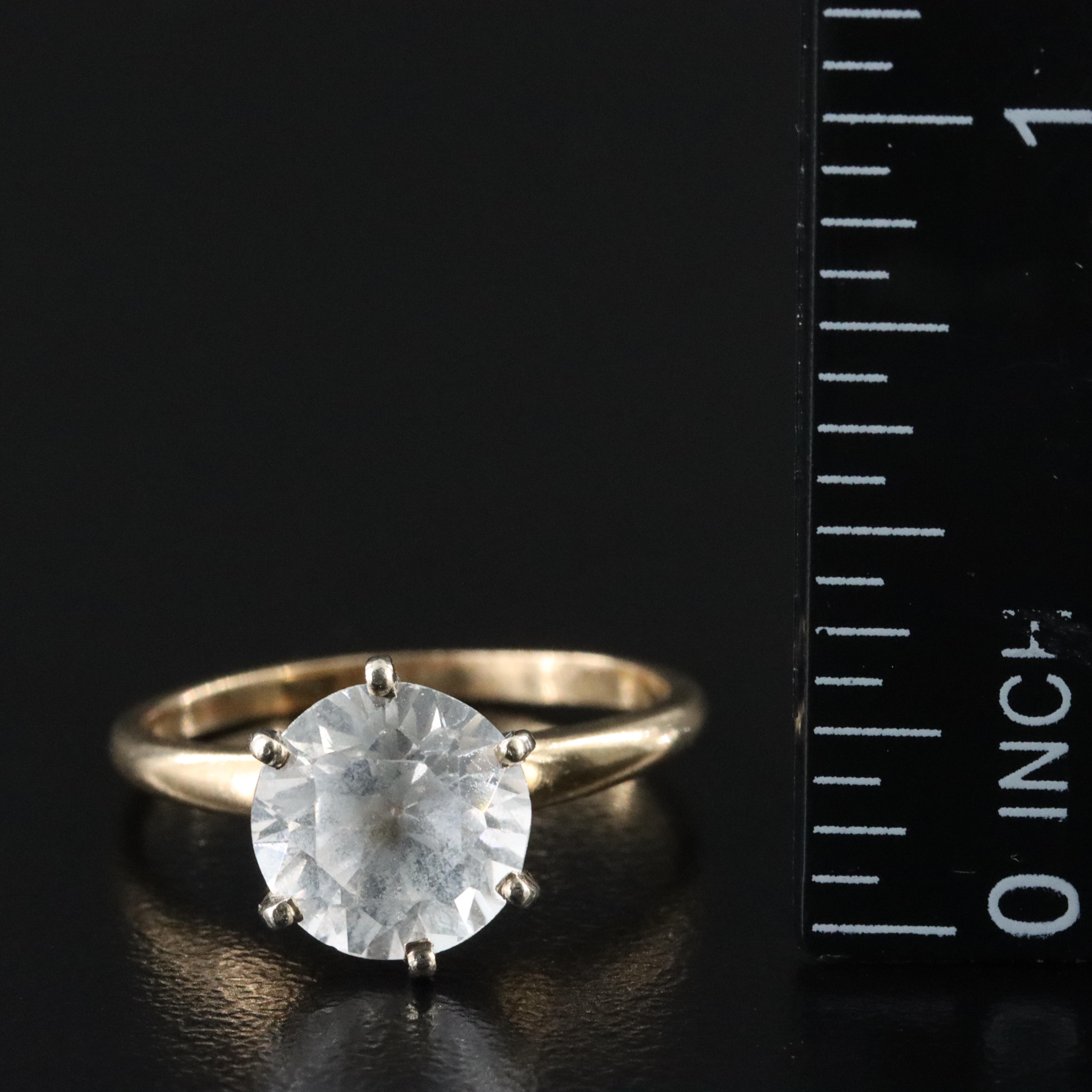 14K White Sapphire Ring