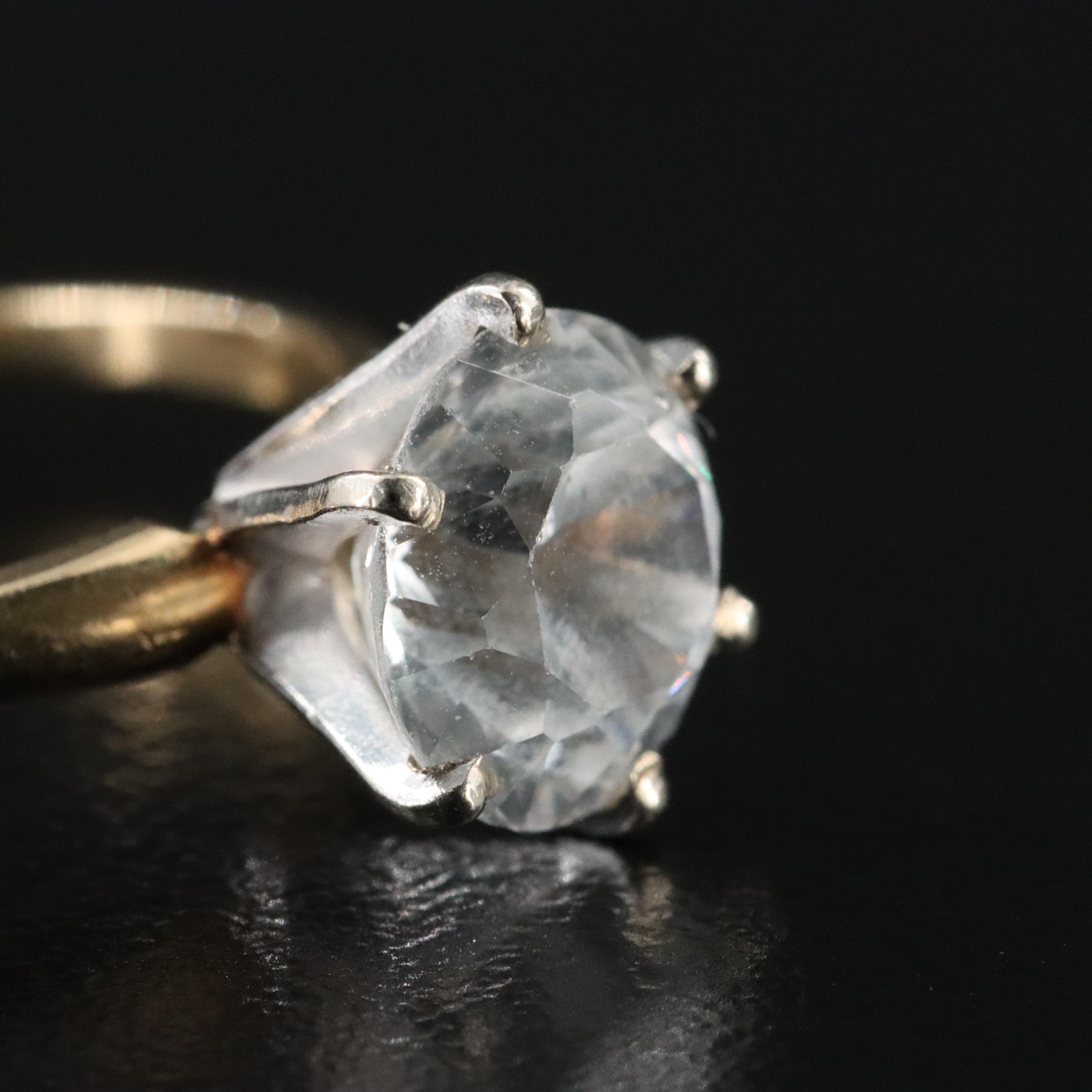 14K White Sapphire Ring