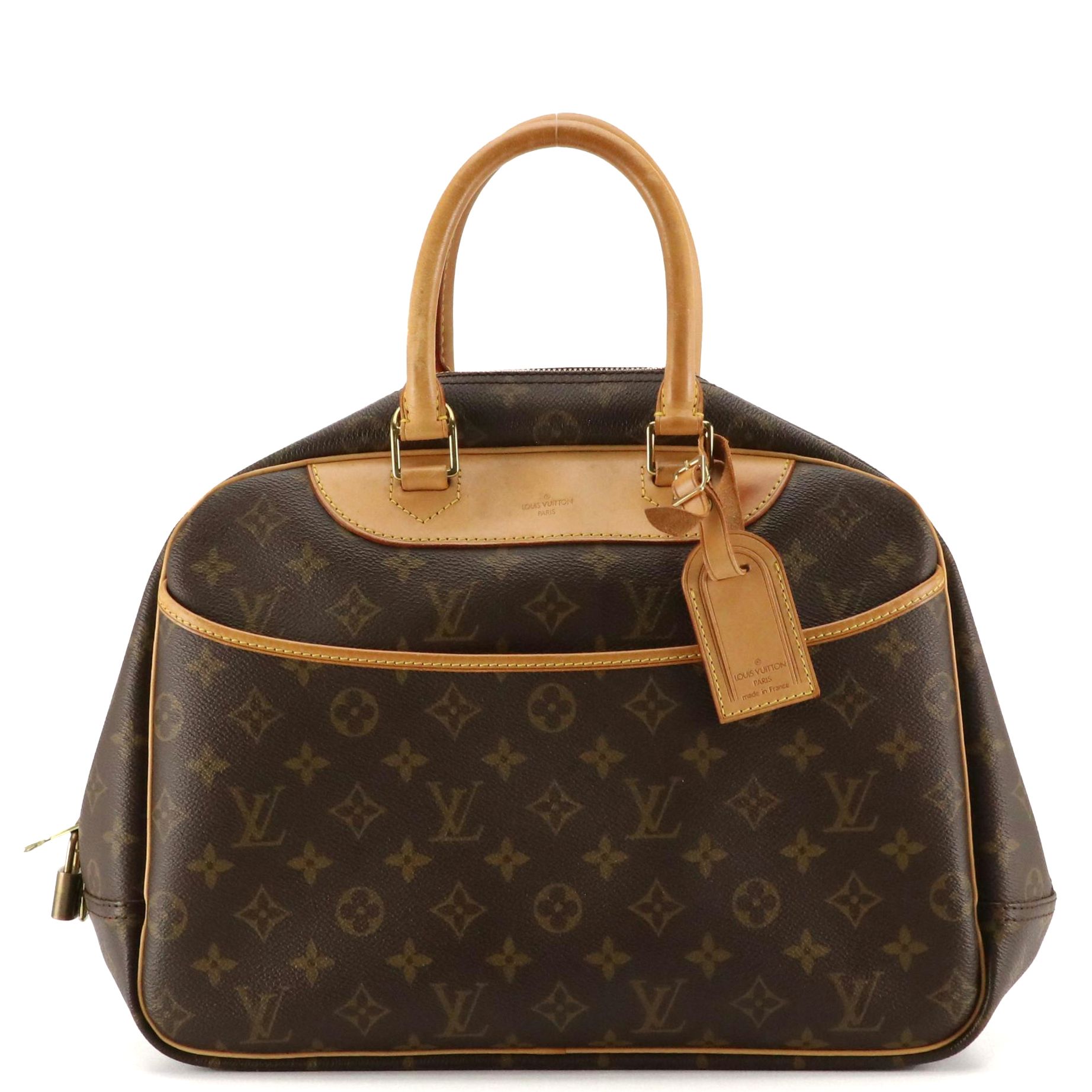 Louis Vuitton Deauville Travel Handbag in Monogram Canvas and Vachetta Leather
