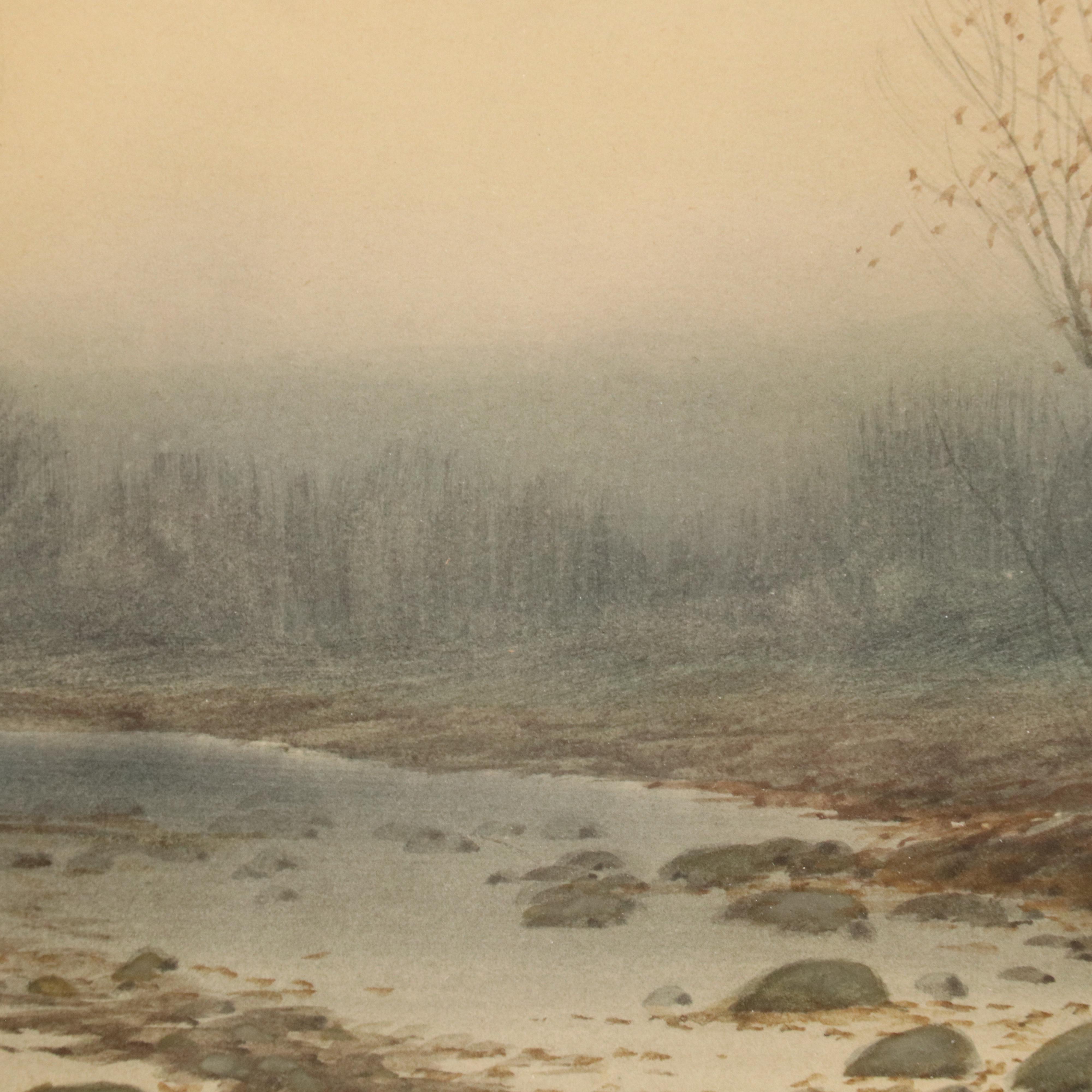 George Howell Gay Wintry Landscape Oil Painting, Late 19th / 20th Century