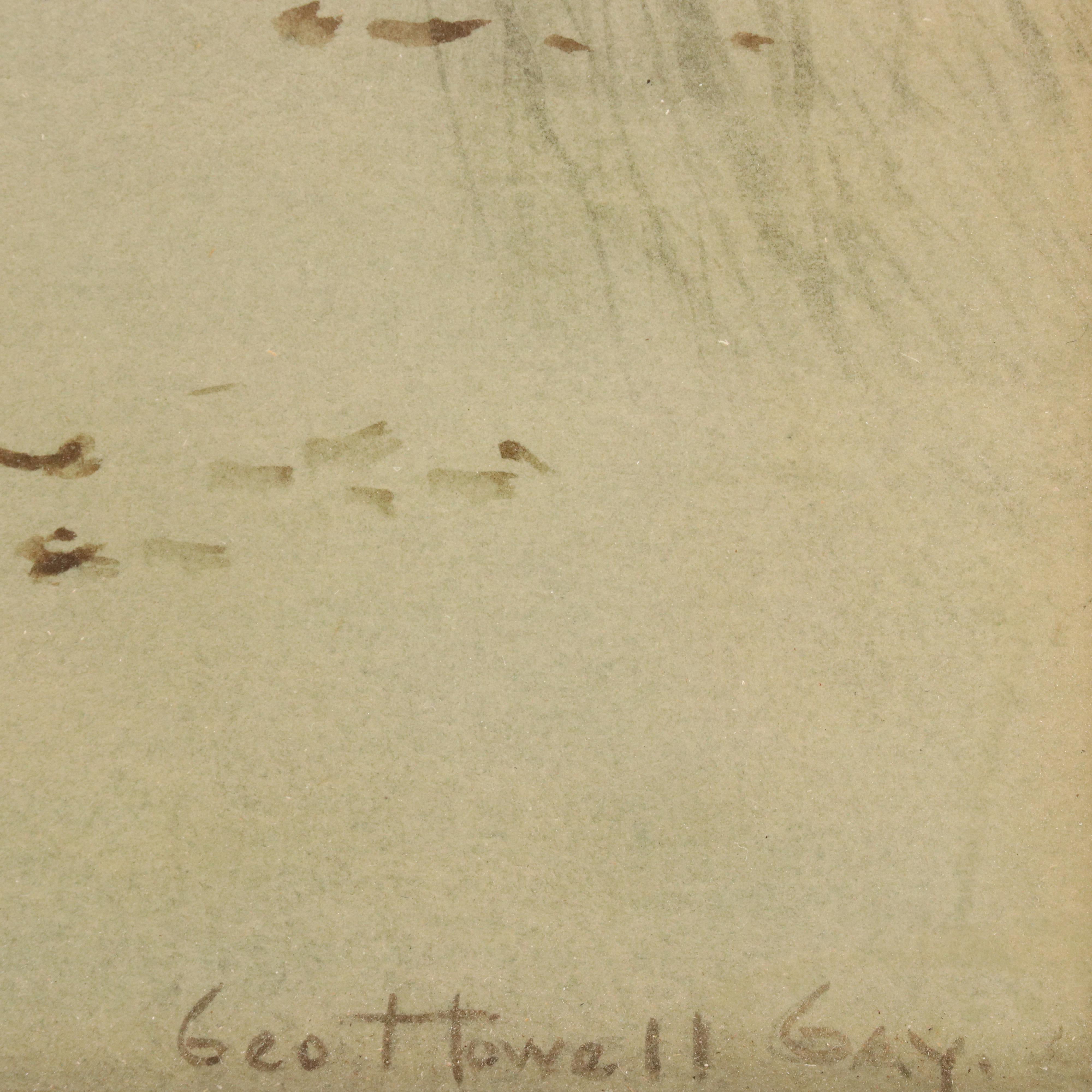 George Howell Gay Wintry Landscape Oil Painting, Late 19th / 20th Century