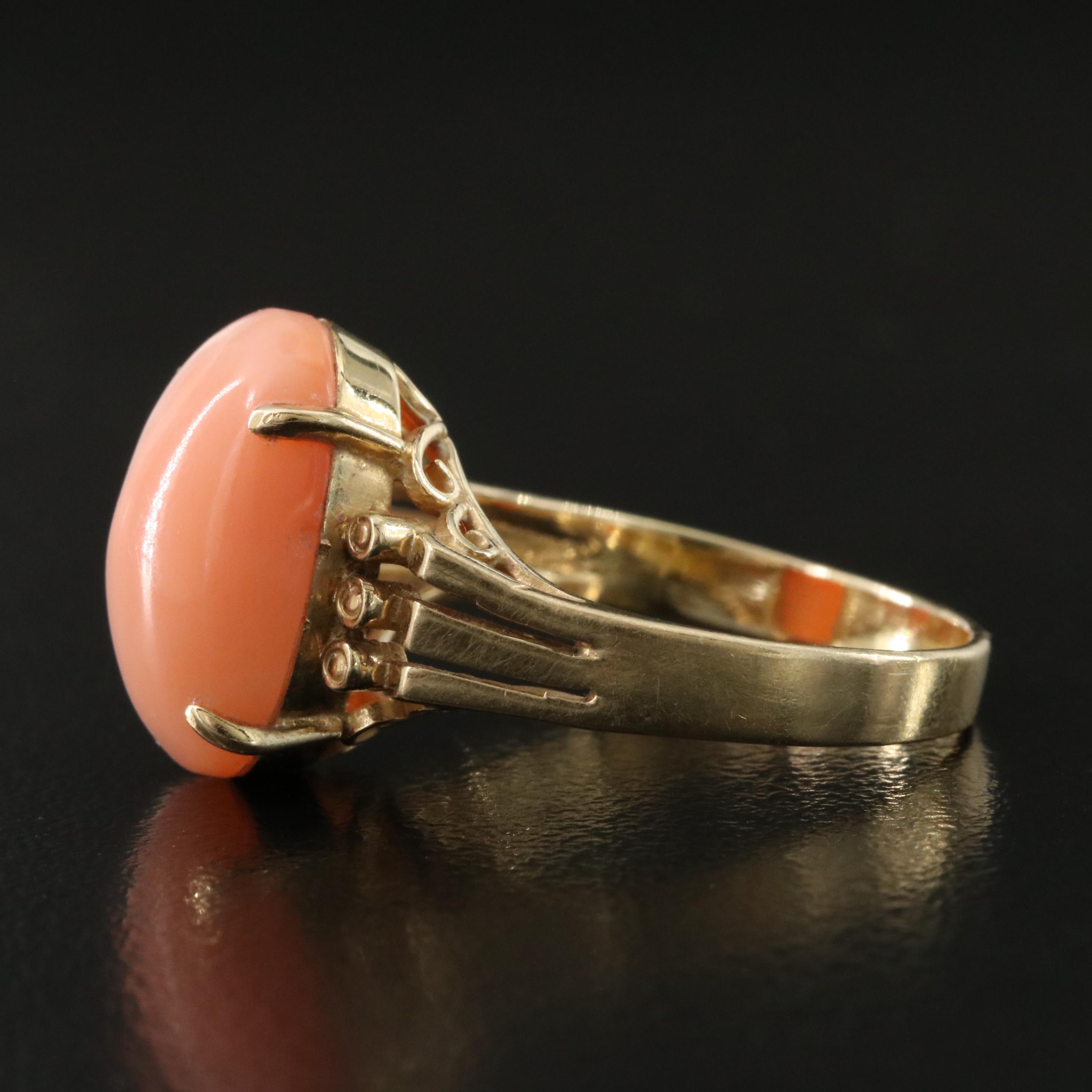 14K Coral Ring