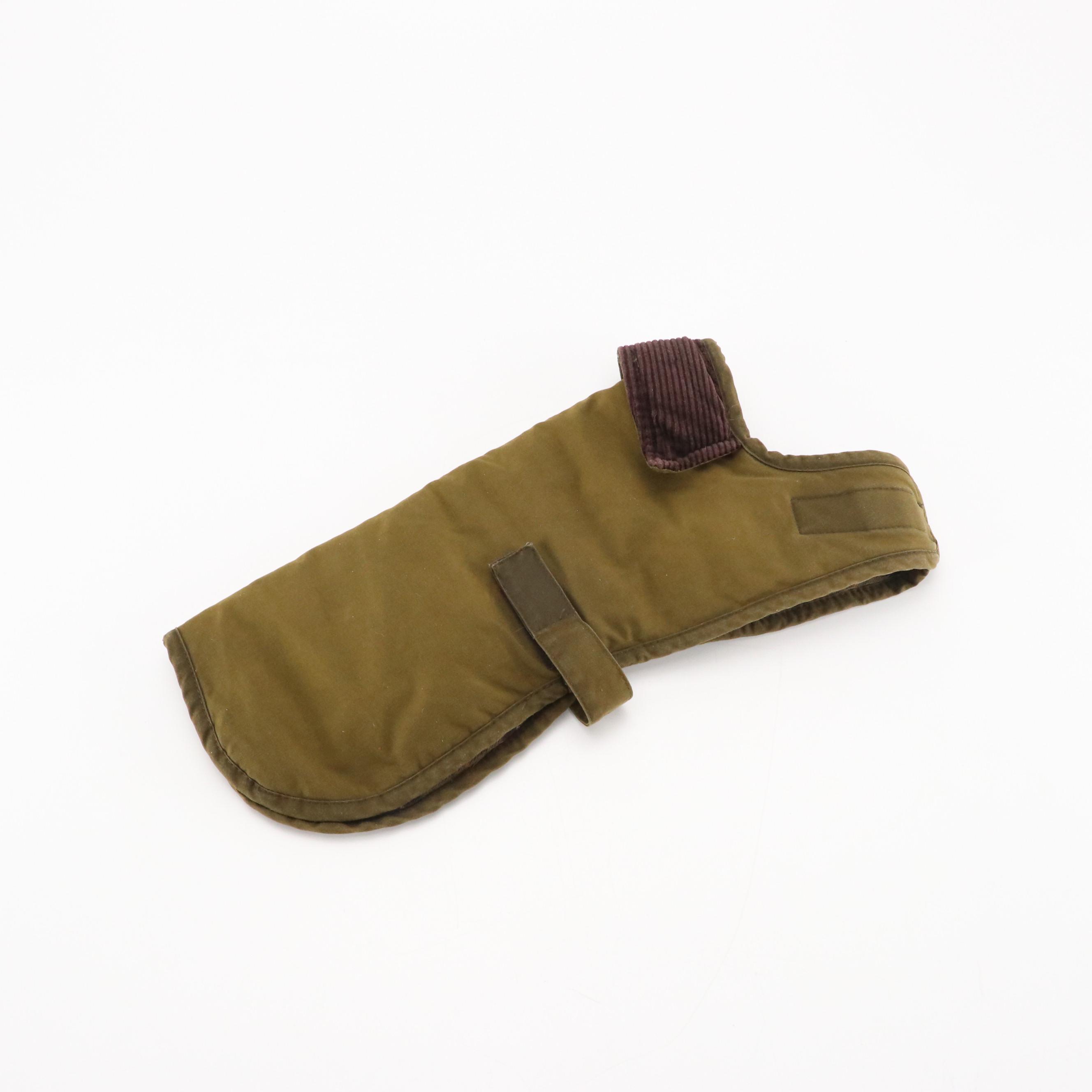 Barbour Small Dog Coat in Olive Wax Cotton