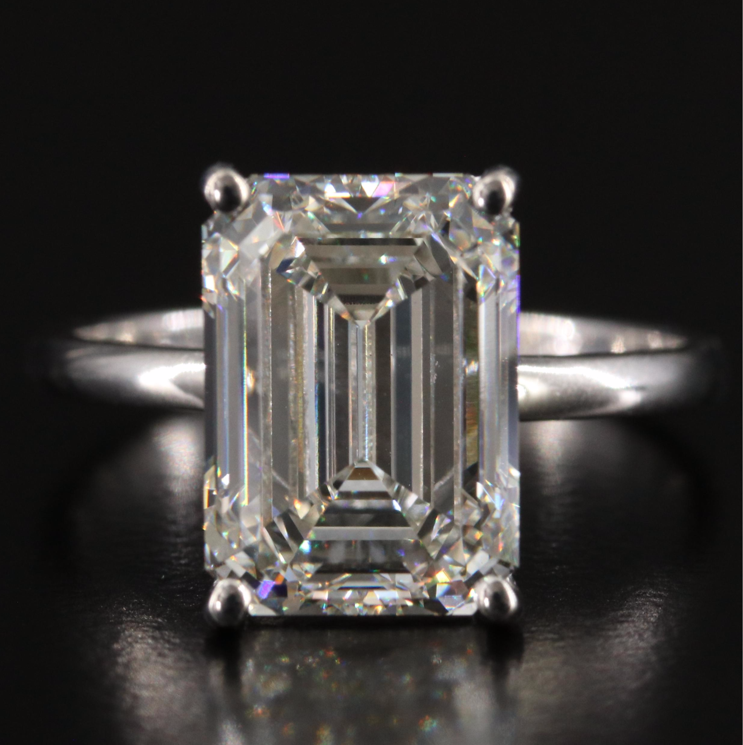 18K 5.49 CT Lab Grown Diamond Solitaire Ring with IGI Report