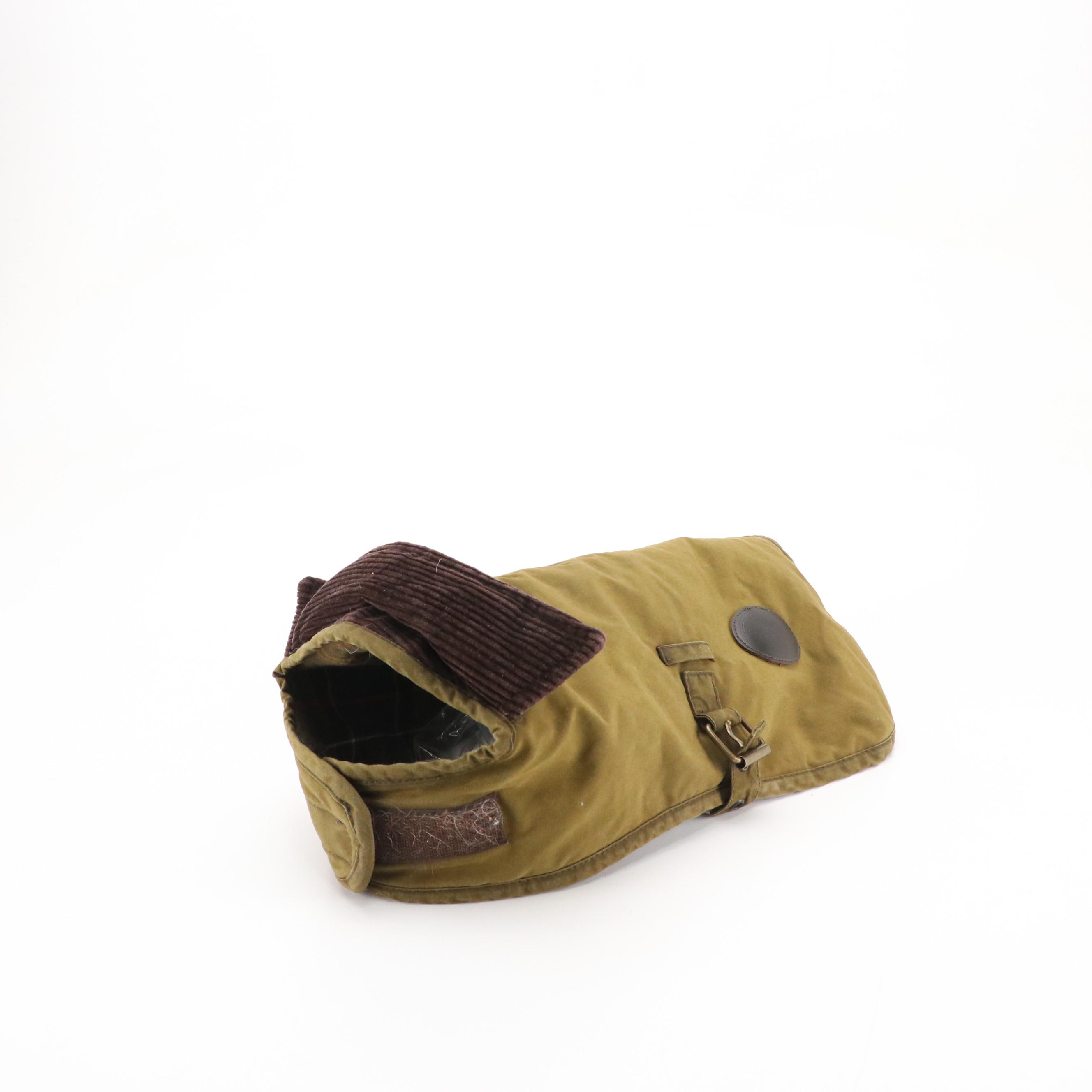 Barbour Small Dog Coat in Olive Wax Cotton