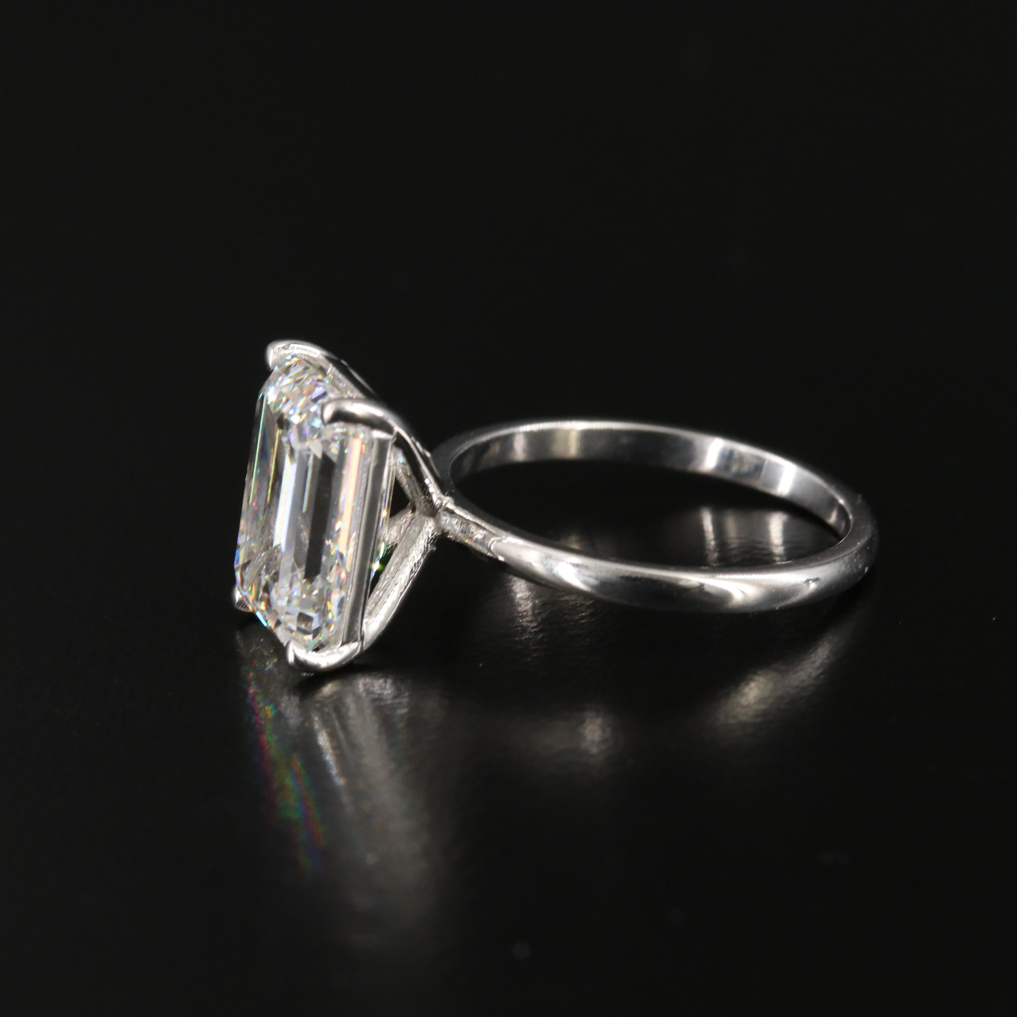 18K 5.49 CT Lab Grown Diamond Solitaire Ring with IGI Report