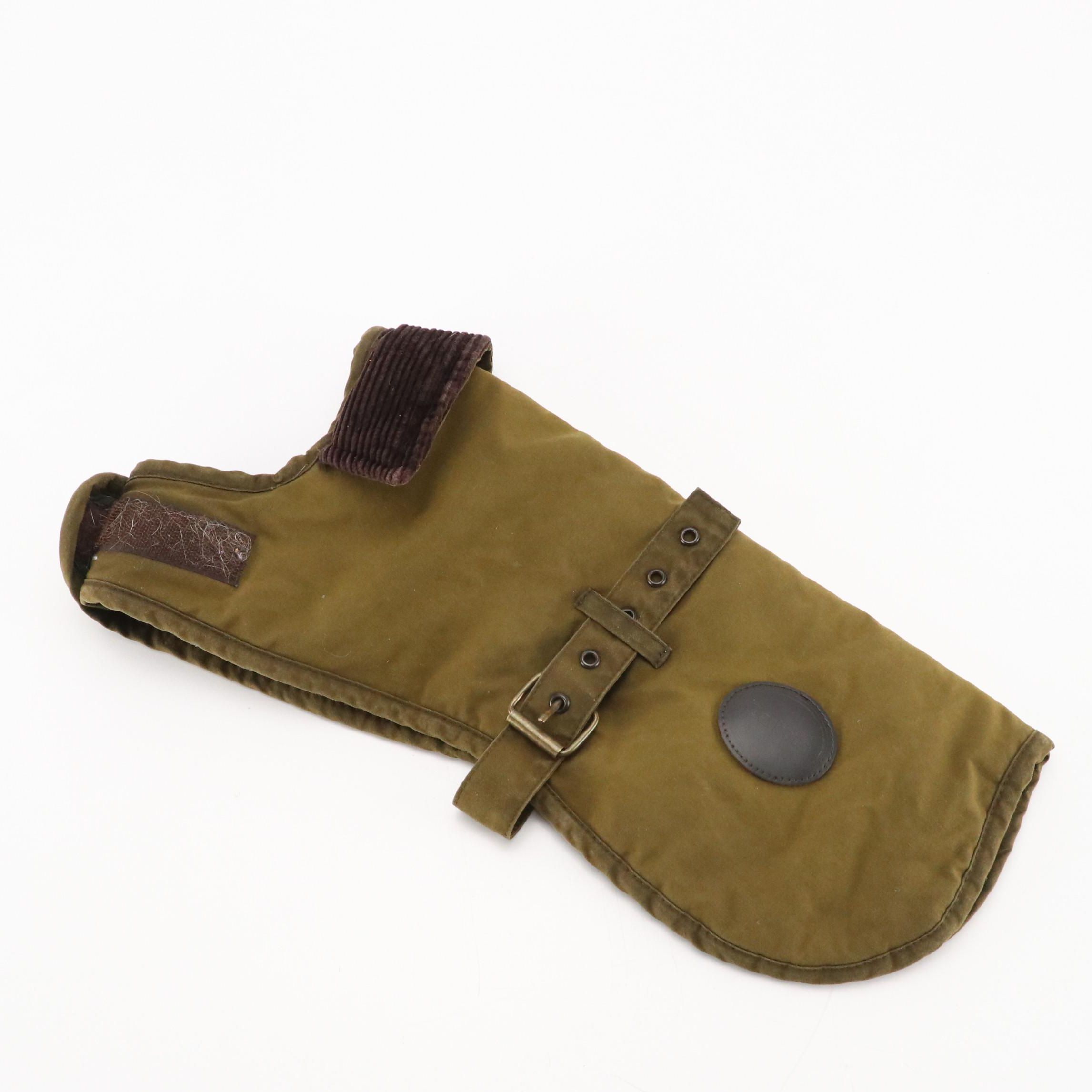 Barbour Small Dog Coat in Olive Wax Cotton
