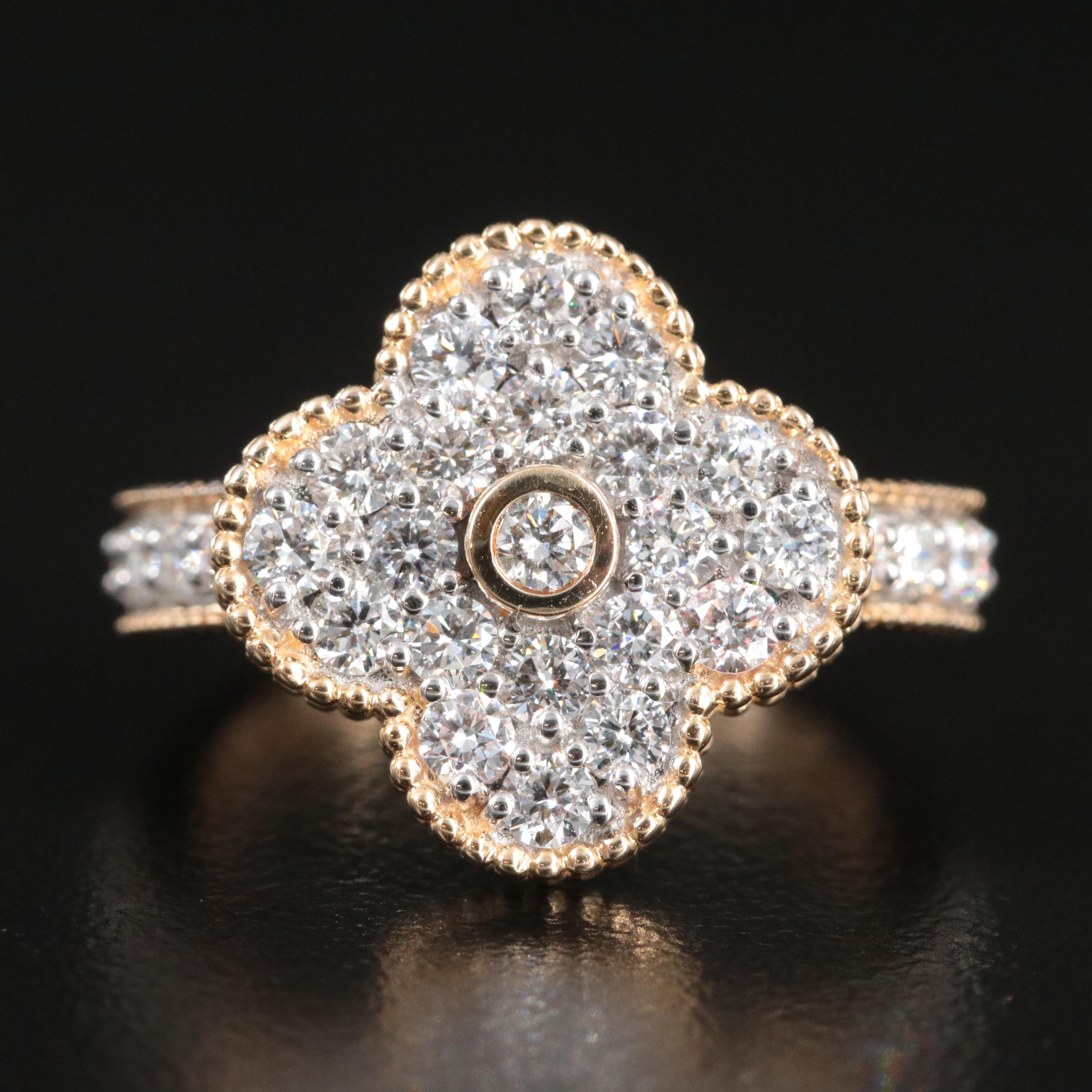 14K 1.25 CTW Lab Grown Diamond Quatrefoil Ring